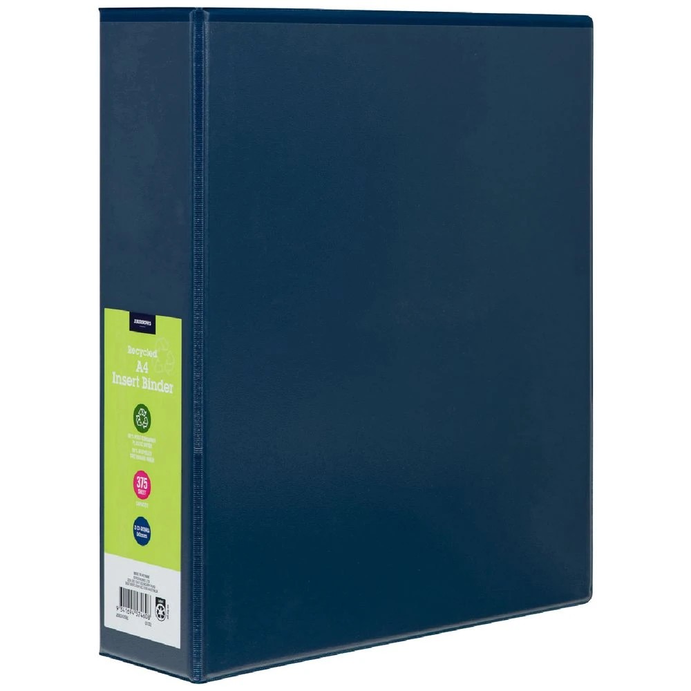 1 J.Burrows Insert Binder A4 3 D-Ring 50mm Blue, 1 of 6