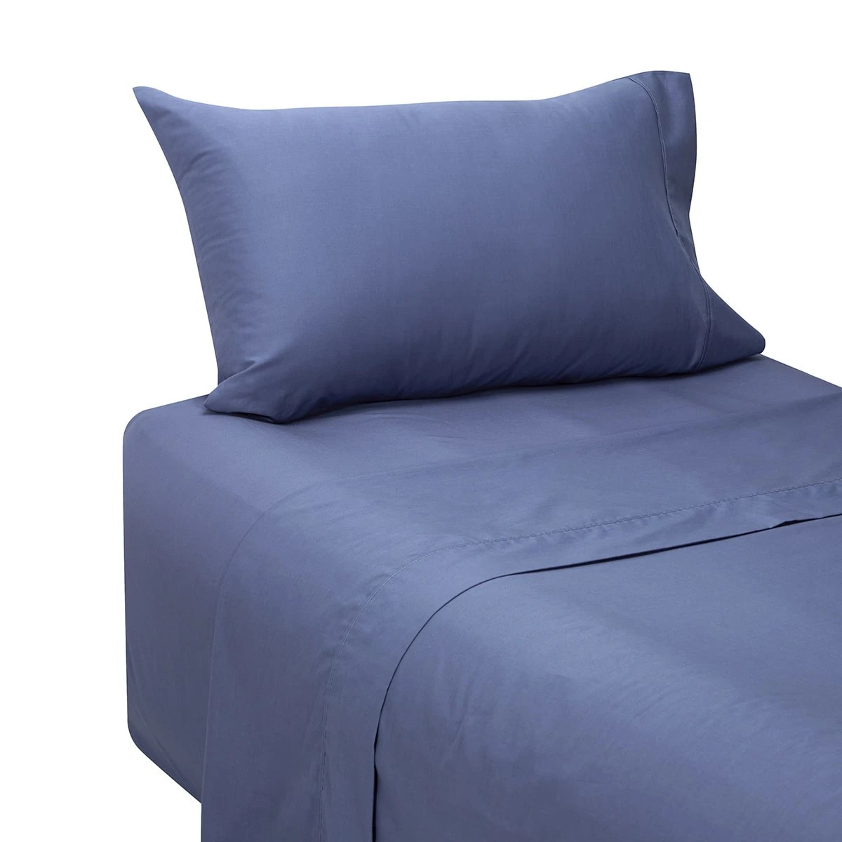 5 180 Thread Count Sheet Set - King Single Bed, Mid Blue, 5 of 8