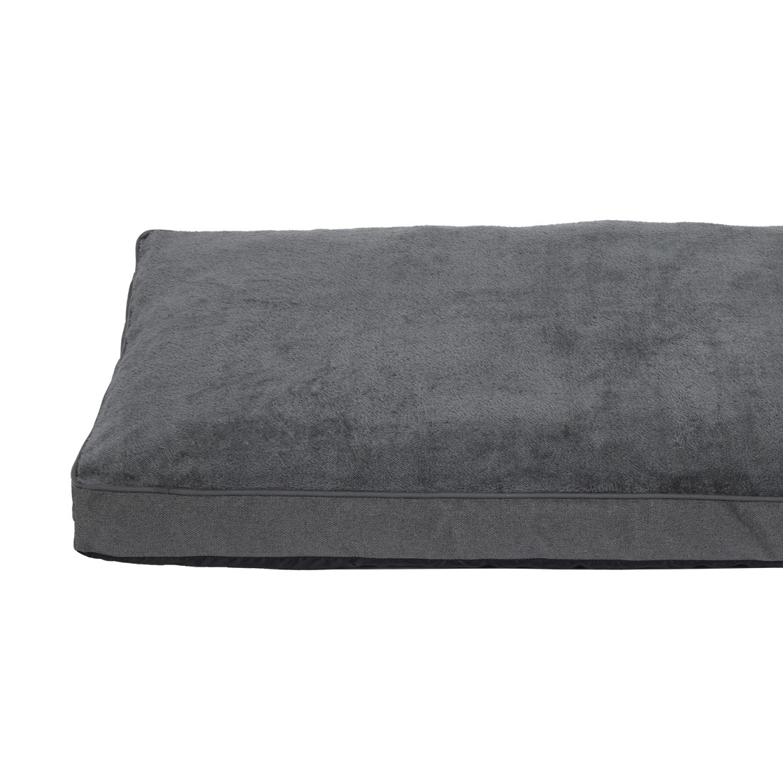 2 Pet Bed Rectangle Plush Top - Extra Large, Grey, 2 of 7