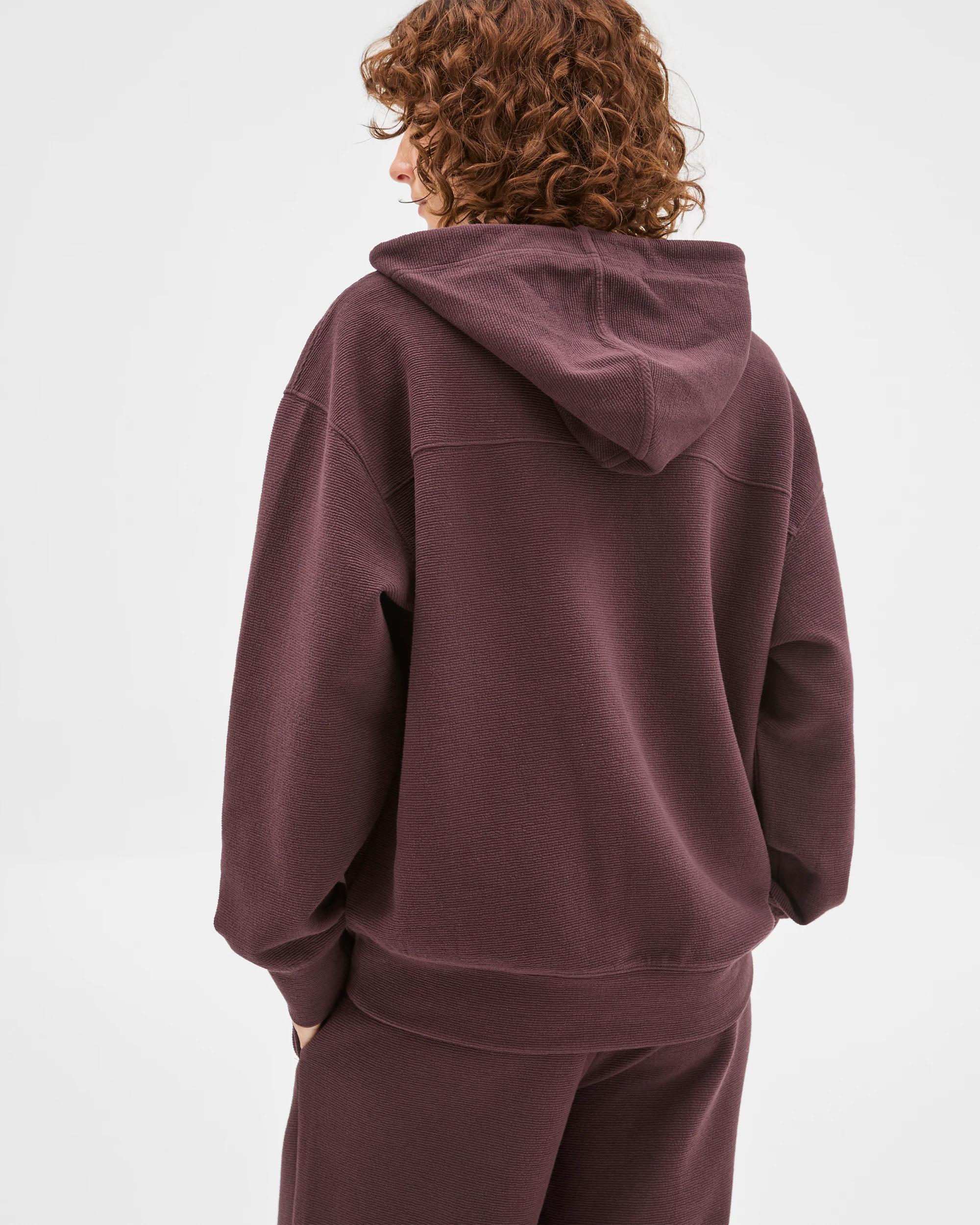 7 Target Active Active Australian Cotton Blend Crinkle Hoodie RAISIN, 7 of 7