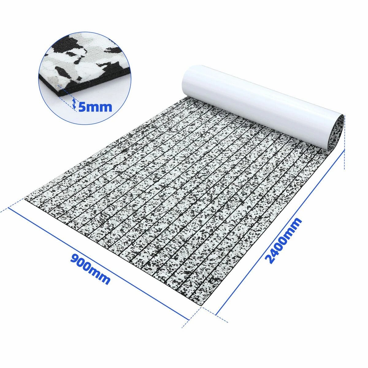 2 Ausway Marine Carpet Boat Flooring EVA Decking Sheet with Non-Slip Grooved Surface & Self-Adhesive Backing, 2 of 3