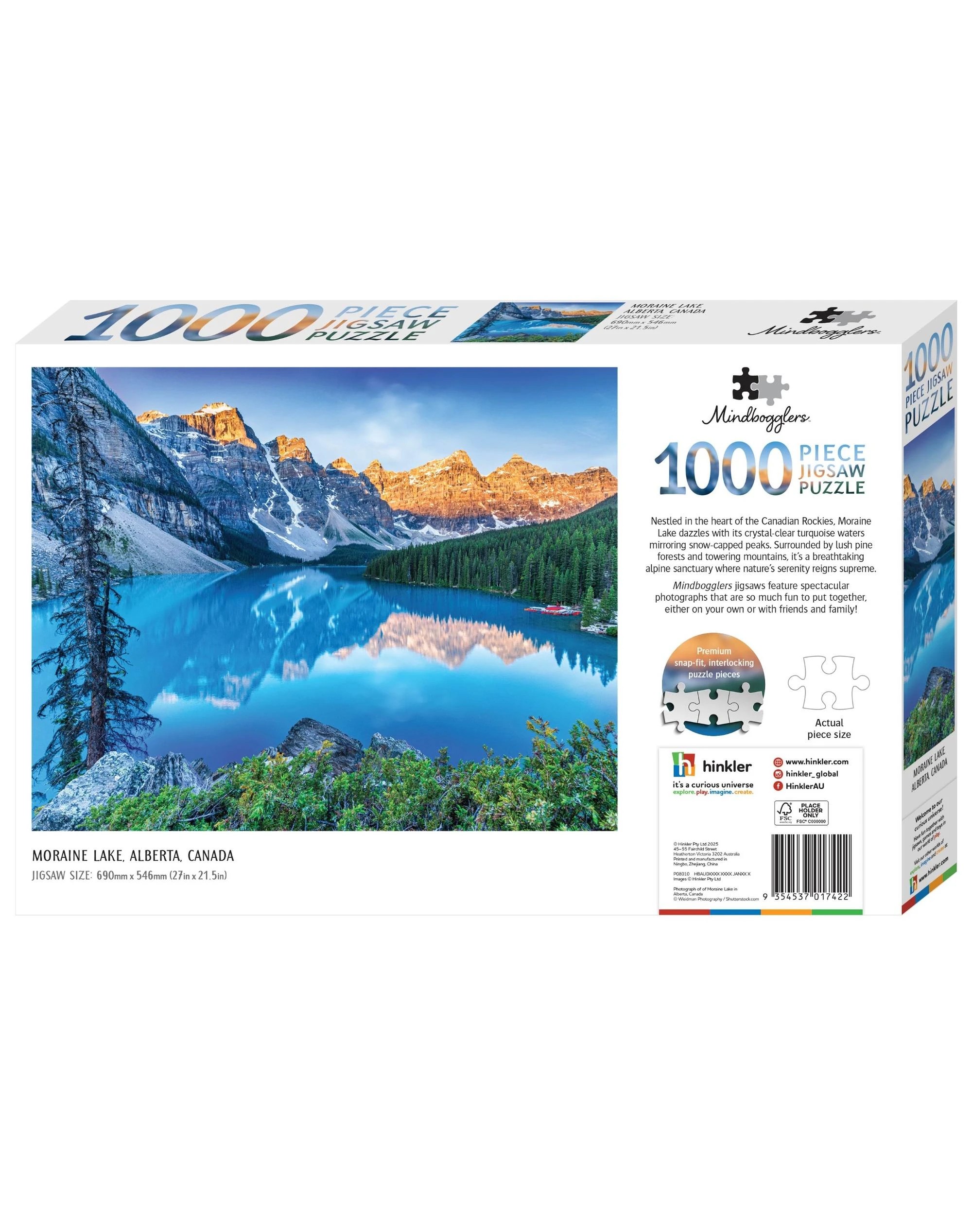 3 Hinkler Mindbogglers Moraine Lake Alberta Canada 1000 Piece Puzzle, 3 of 3