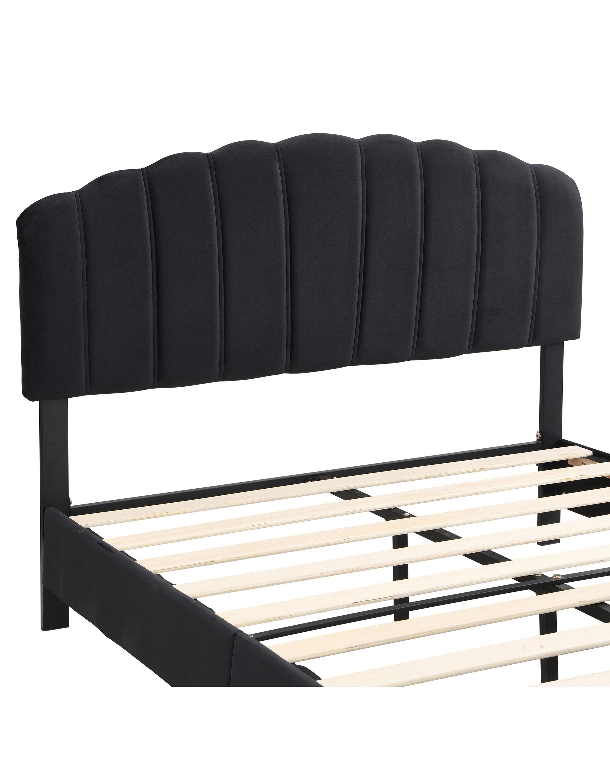 5 IHOMDEC BEF04 Queen Size Bed Frame - Black - Black, 5 of 10