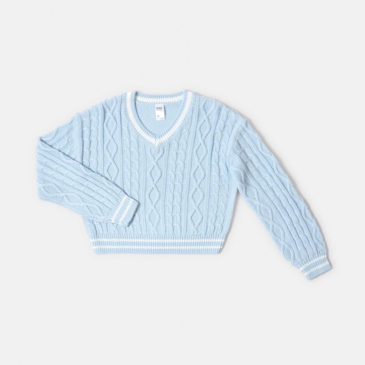 8 Cable Knit Jumper Doll Blue, 8 of 9