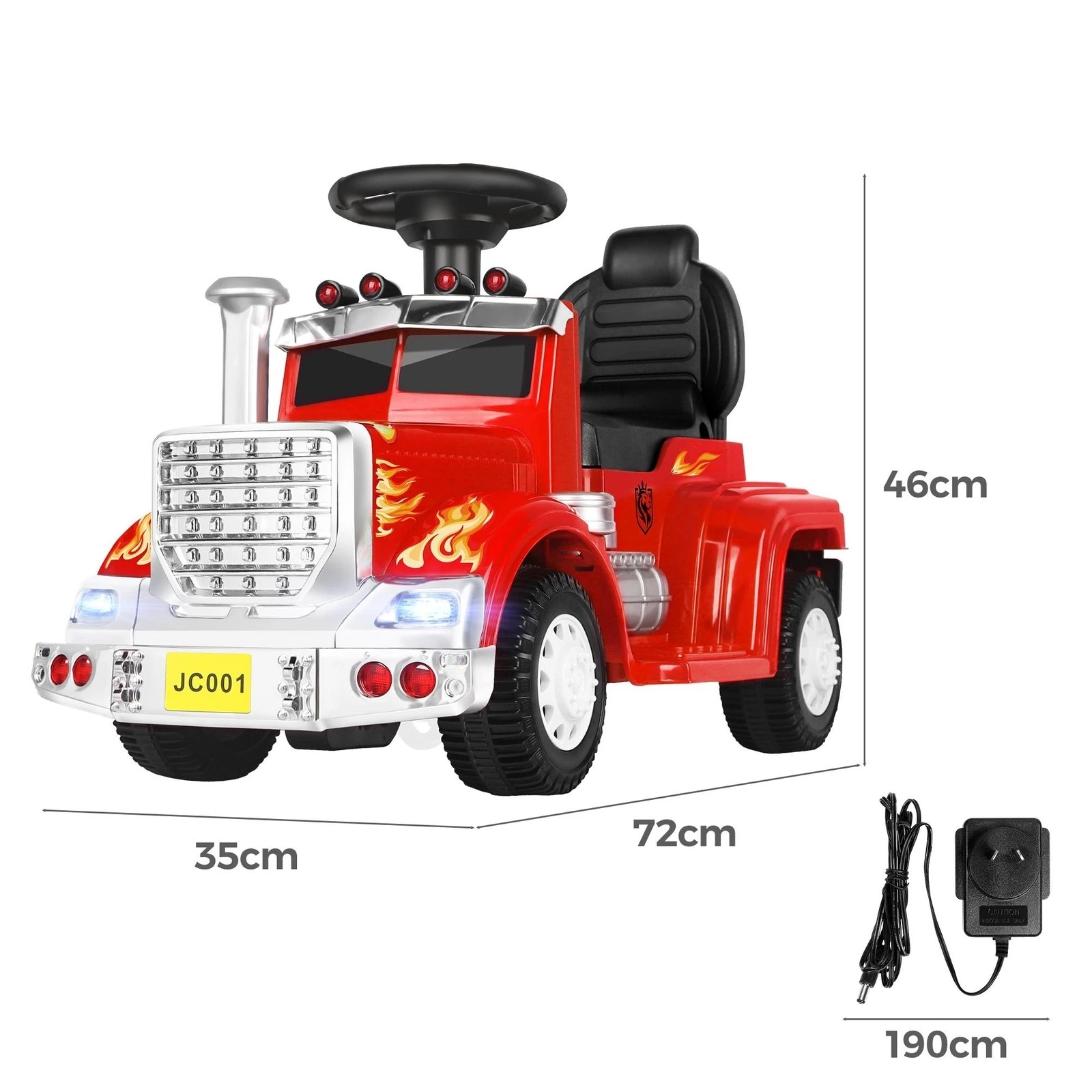 8 Alfordson Kids Ride On Car Electric Toy Truck 25W Motor w/ LED Lights - Red, 8 of 10