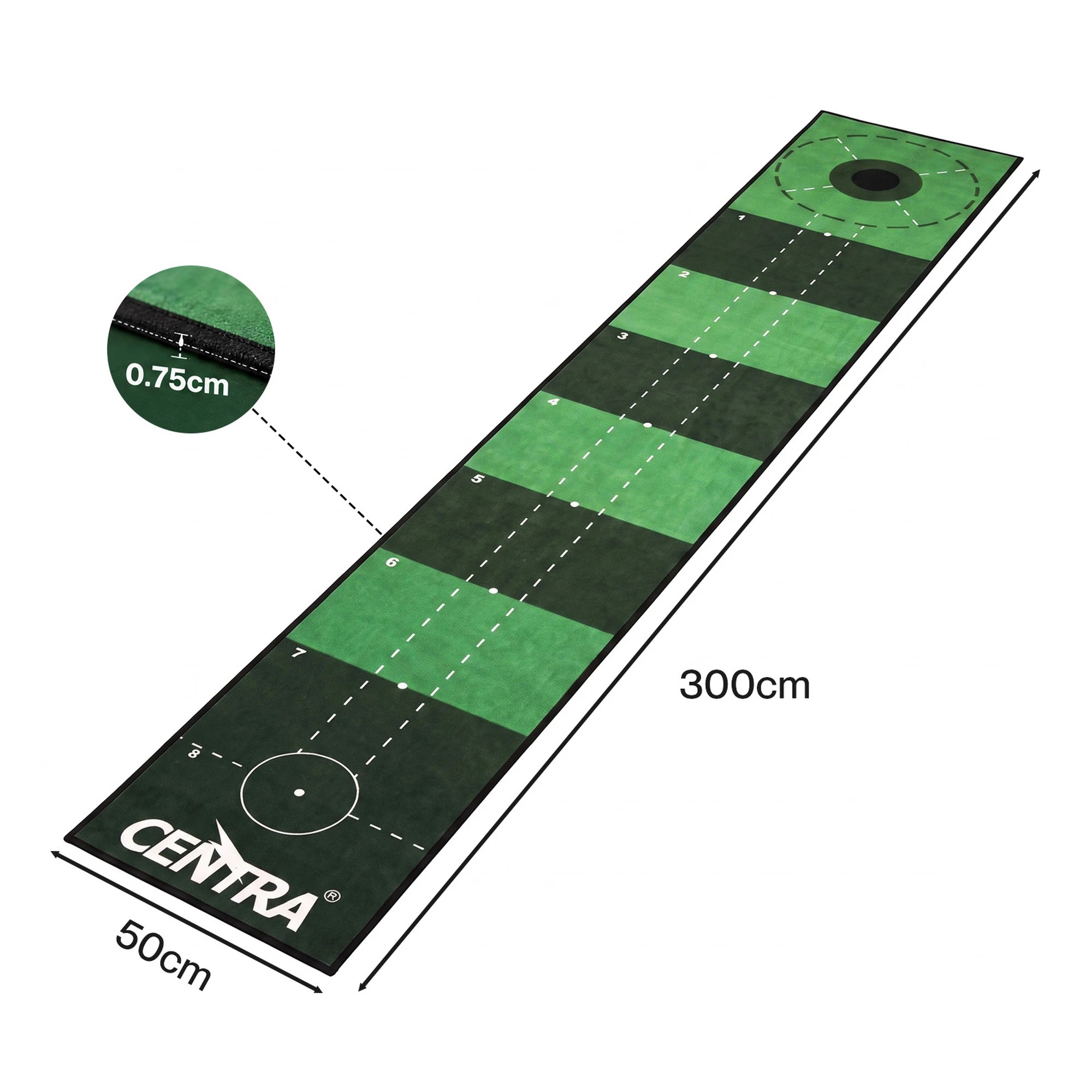3 Centra Golf Putting Mat 3m Indoor Non Slip Backing for Home Office,Green, 3 of 8