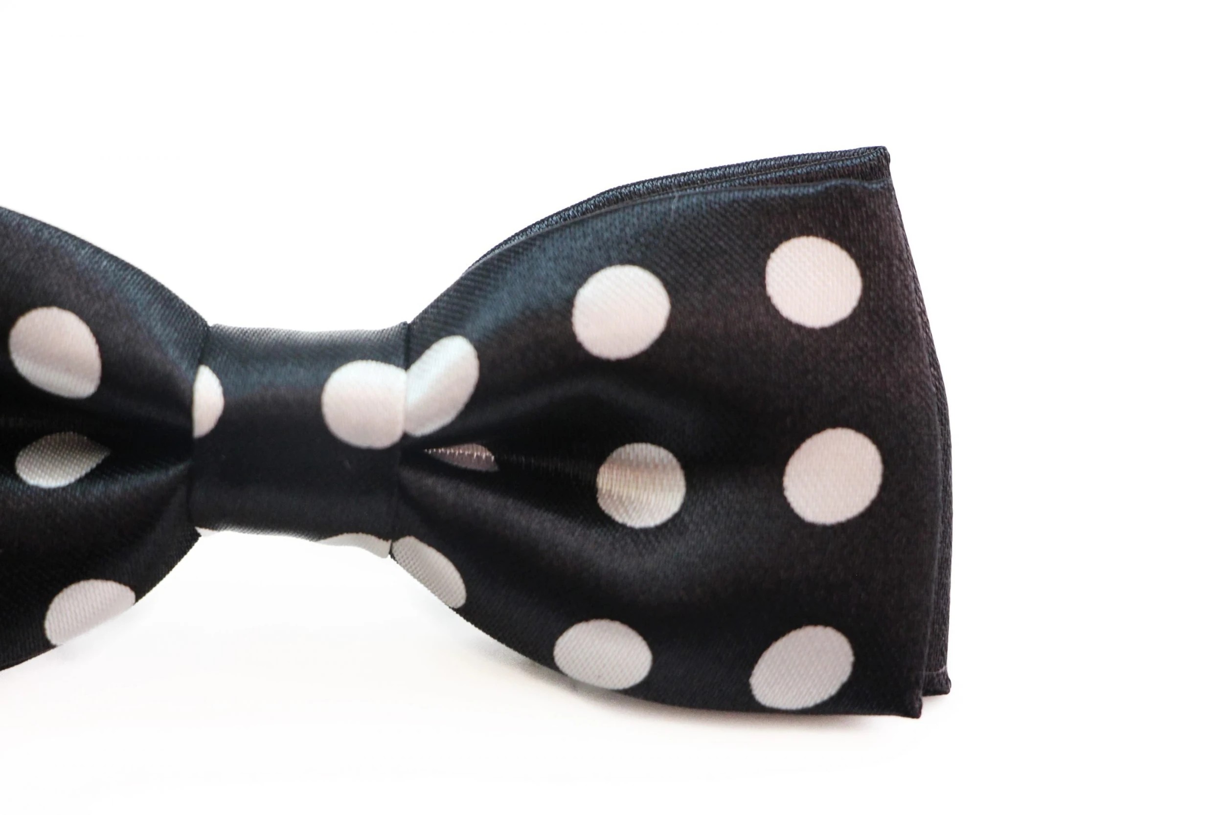 3 Zasel Boys Black With White Large Polka Dots Patterned Bow Tie - Multi, 3 of 4