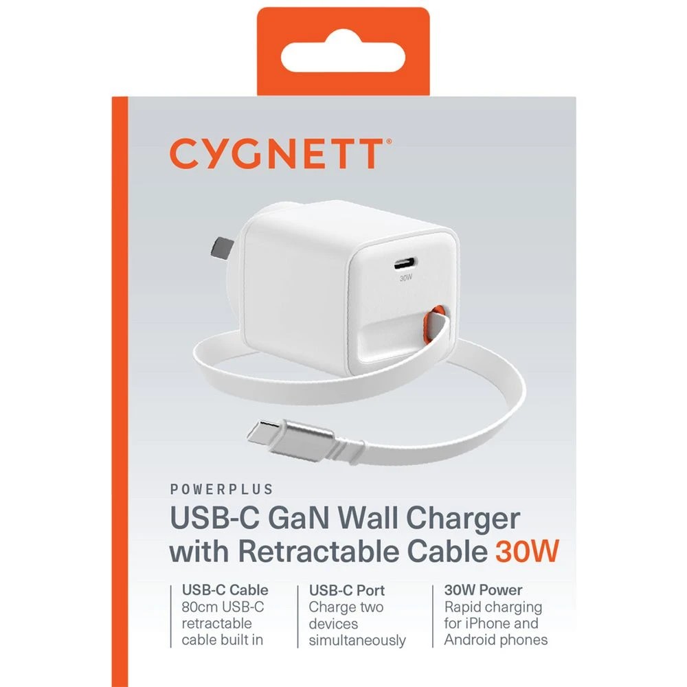 6 Cygnett PowerPlus Retractable USB-C Wall Charger 30w, 6 of 6
