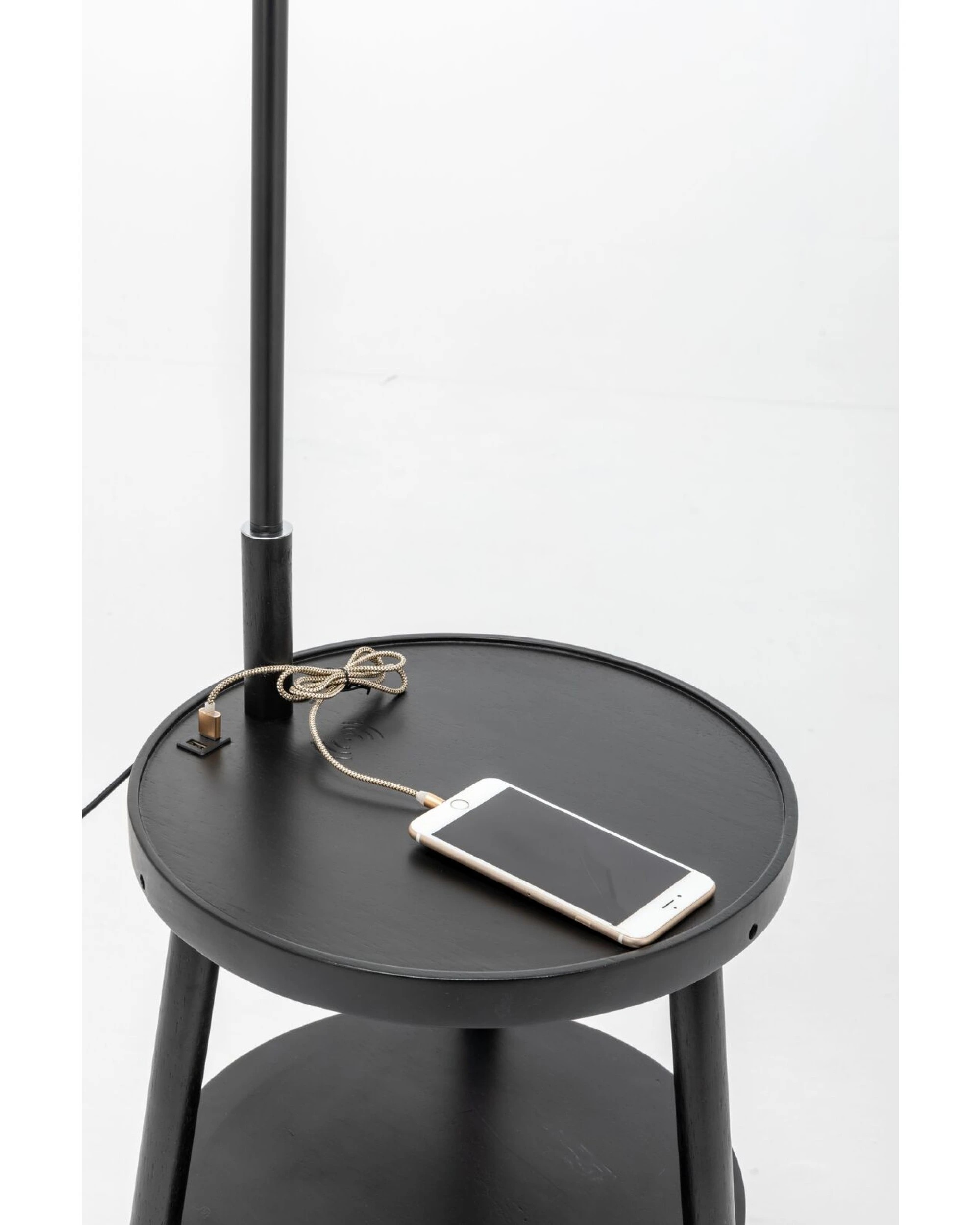 6 BR Home Naples Tripod Floor Lamp with Storage Drawer and USB Charging, 6 of 8