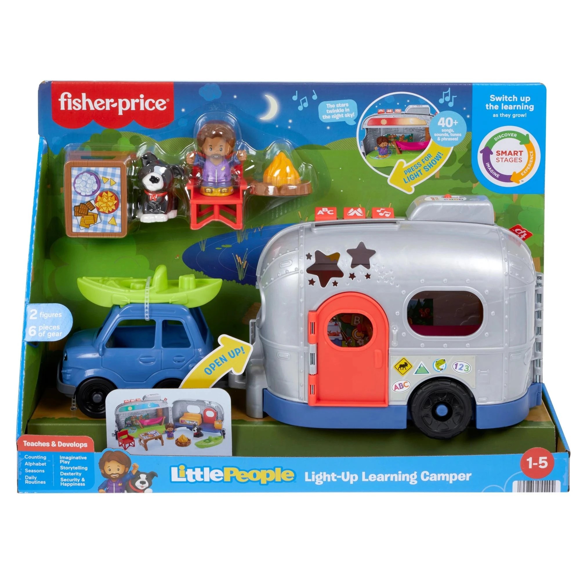 1 Fisher-Price Little People Light-Up Learning Camper - Blue, 1 of 9