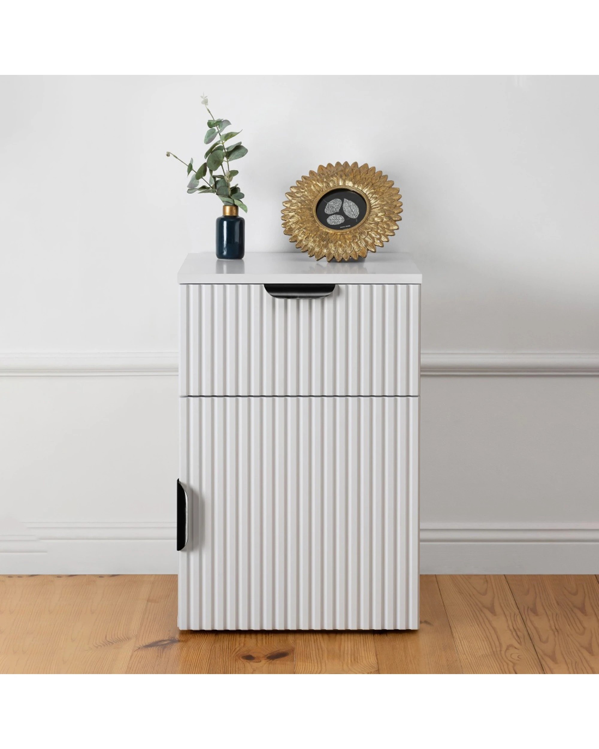4 European Cabinetry Porto Bedside Table Fluted Front Pull Handle - White, 4 of 4