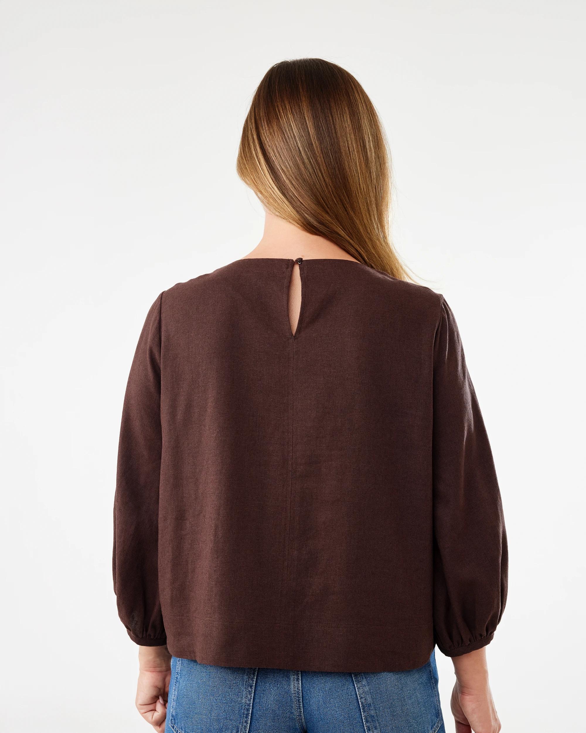 3 Long Sleeve Lined Blend Top Melt Brown, 3 of 6
