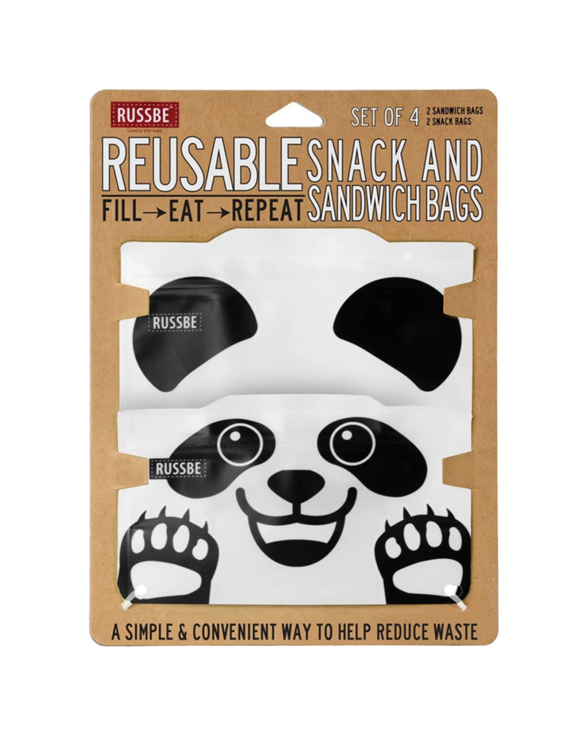 3 Russbe 4 Set Reusable Snack Sandwich Bags Durable Locking Seal Freezer Safe - White, 3 of 3