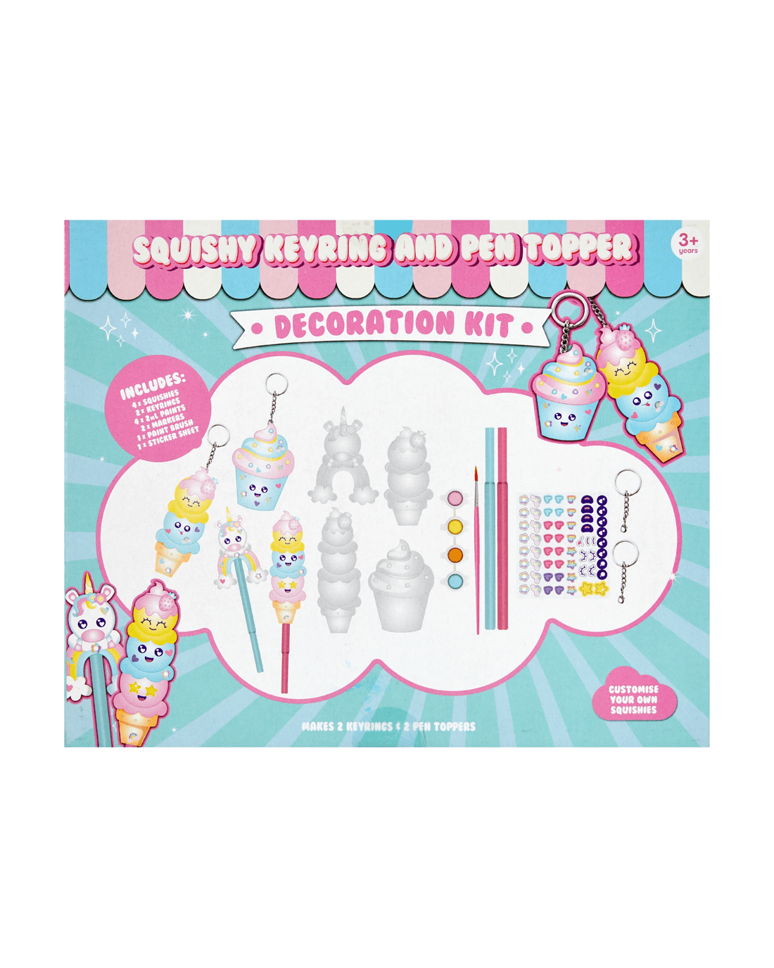 10 Squishy Keyring and Pen Topper Decoration Kit, 10 of 10