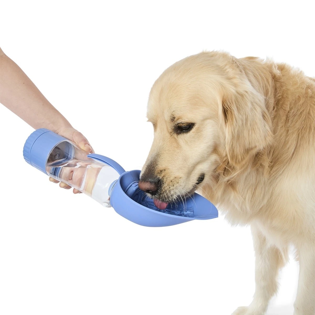 1 Pet Travel Bottle with Treat Holder - Blue, 1 of 9