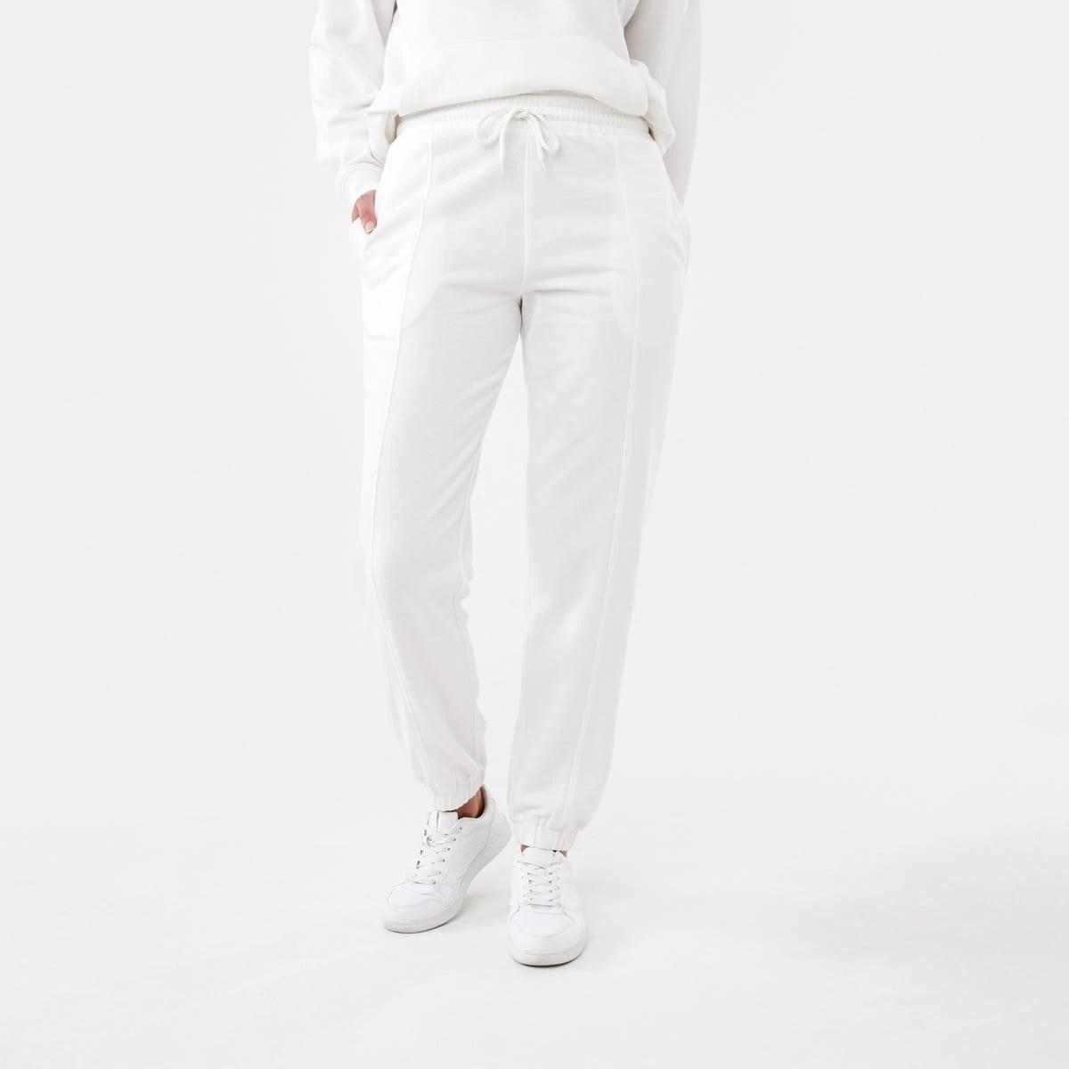 1 Active Womens Cuffed Trackpants ECRU, 1 of 5