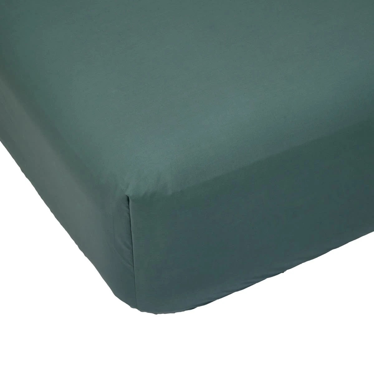 1 225 Thread Count Cotton Rich Fitted Sheet - Double Bed, Teal, 1 of 3