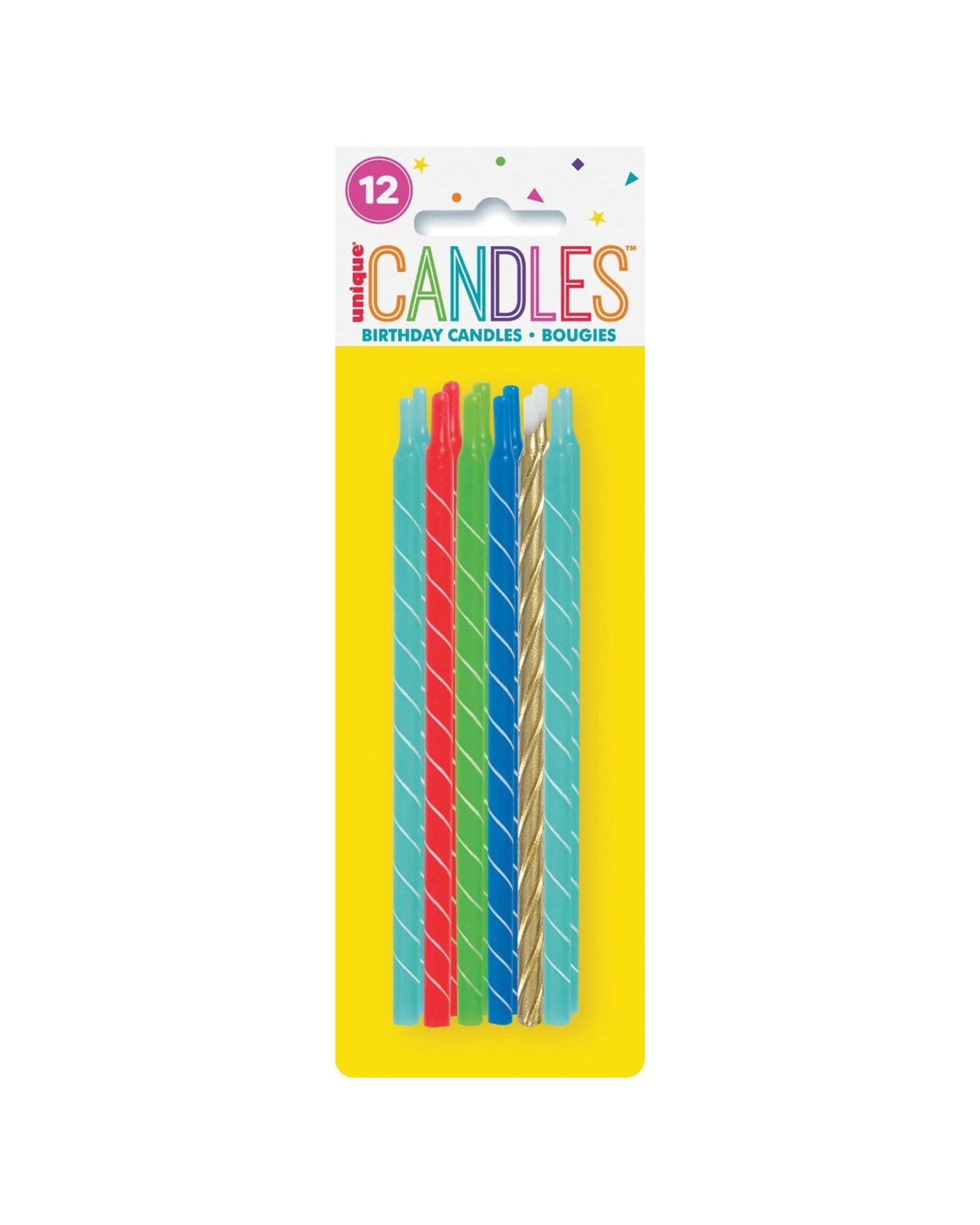 1 Meteor Party 12pc Bright Spiral Candles 5in - Multi, 1 of 1