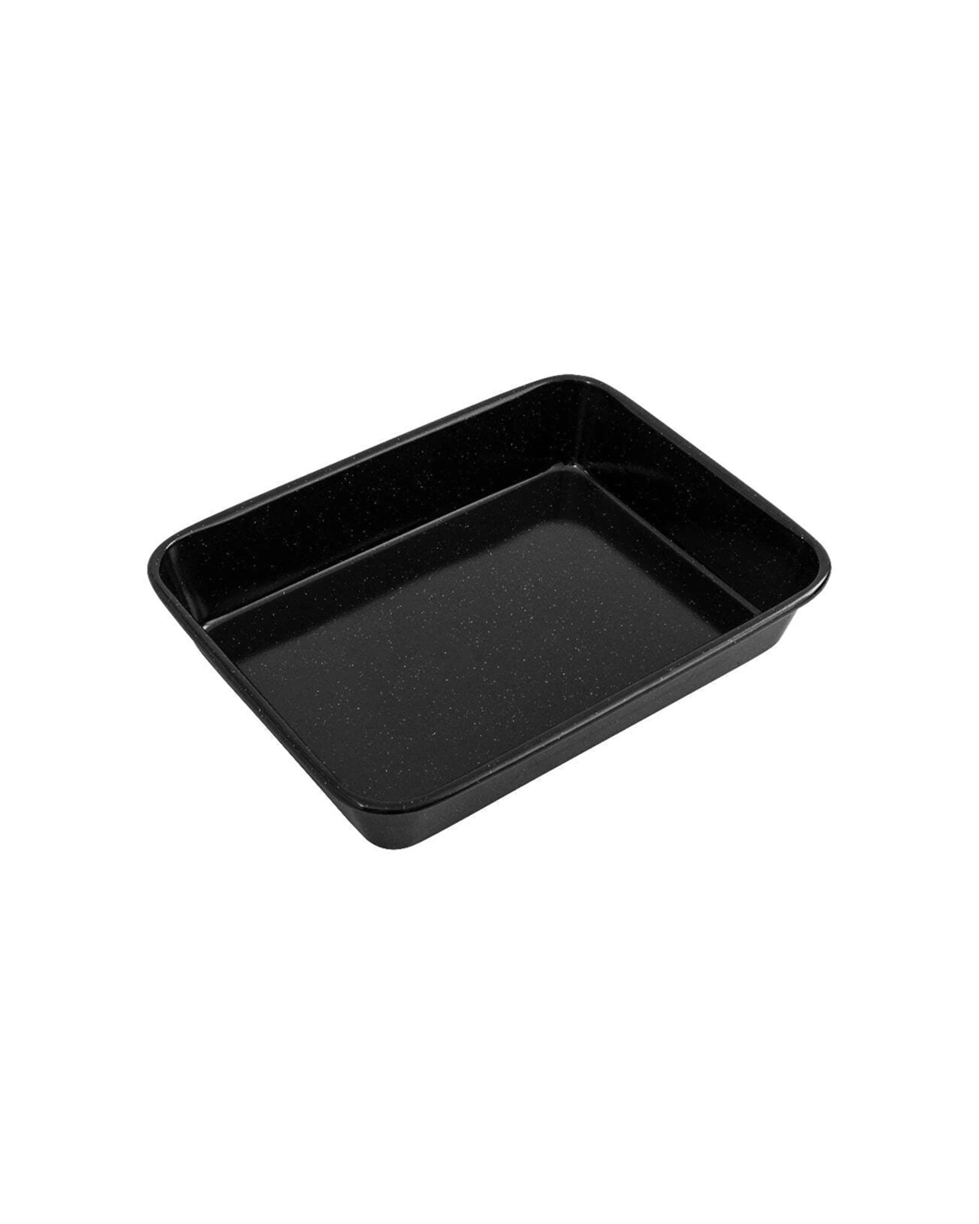 3 Bakemaster Enamel Deep Roaster Tray 28x21.5x5cm Rectangular Heavy Duty - Black, 3 of 3