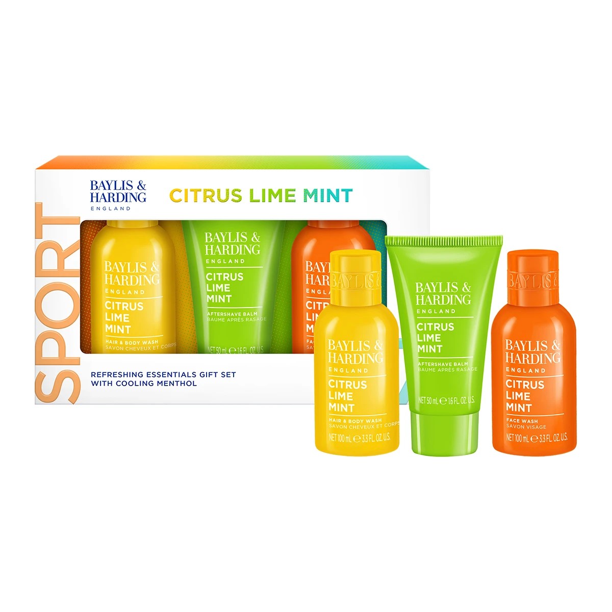 2 Baylis & Harding Sport Refreshing Essentials Gift Set with Cooling Menthol - Citrus, Lime and Mint, 2 of 4