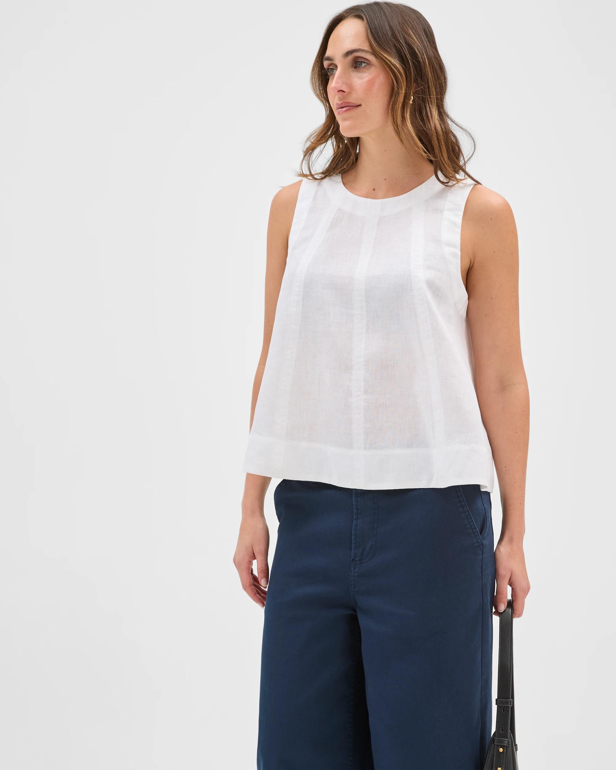 4 Target Woman European Linen Swing Tank Top WHITE, 4 of 6