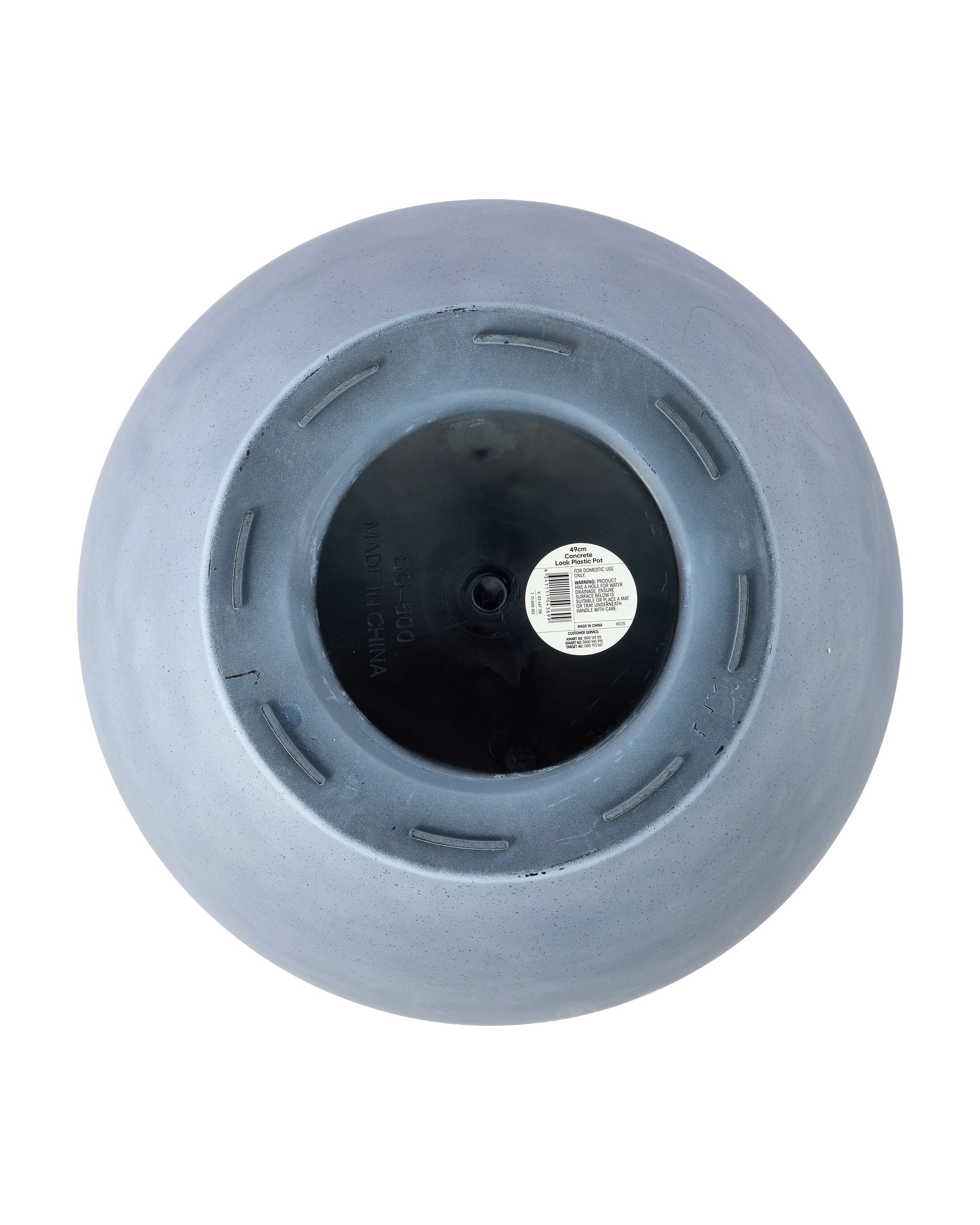 3 49cm Concrete Look Plastic Pot, 3 of 3