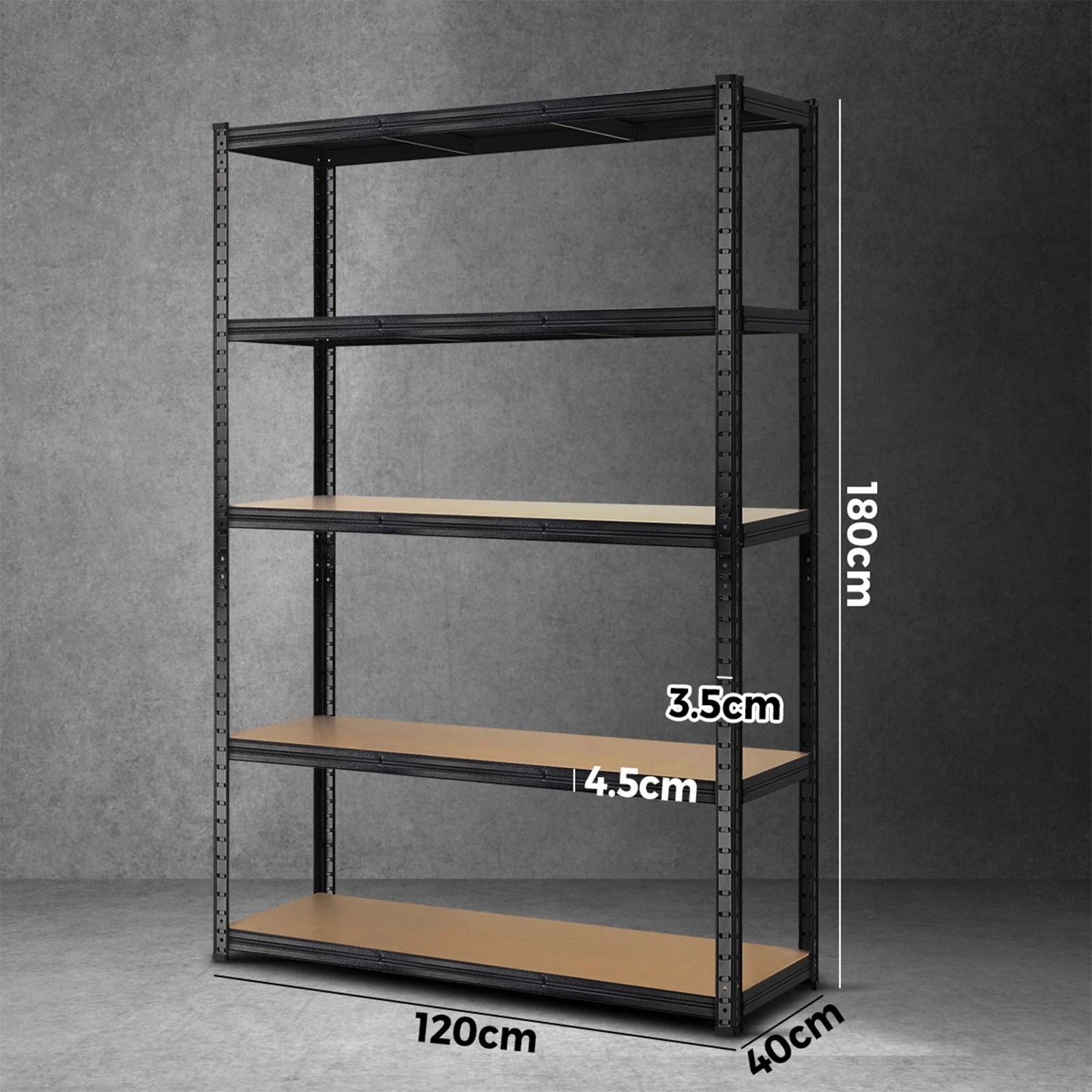 2 Sharptoo Garage Shelving Warehouse Shelves Storage Rack Pallet Racking 1.8x1.2m - Black, 2 of 8