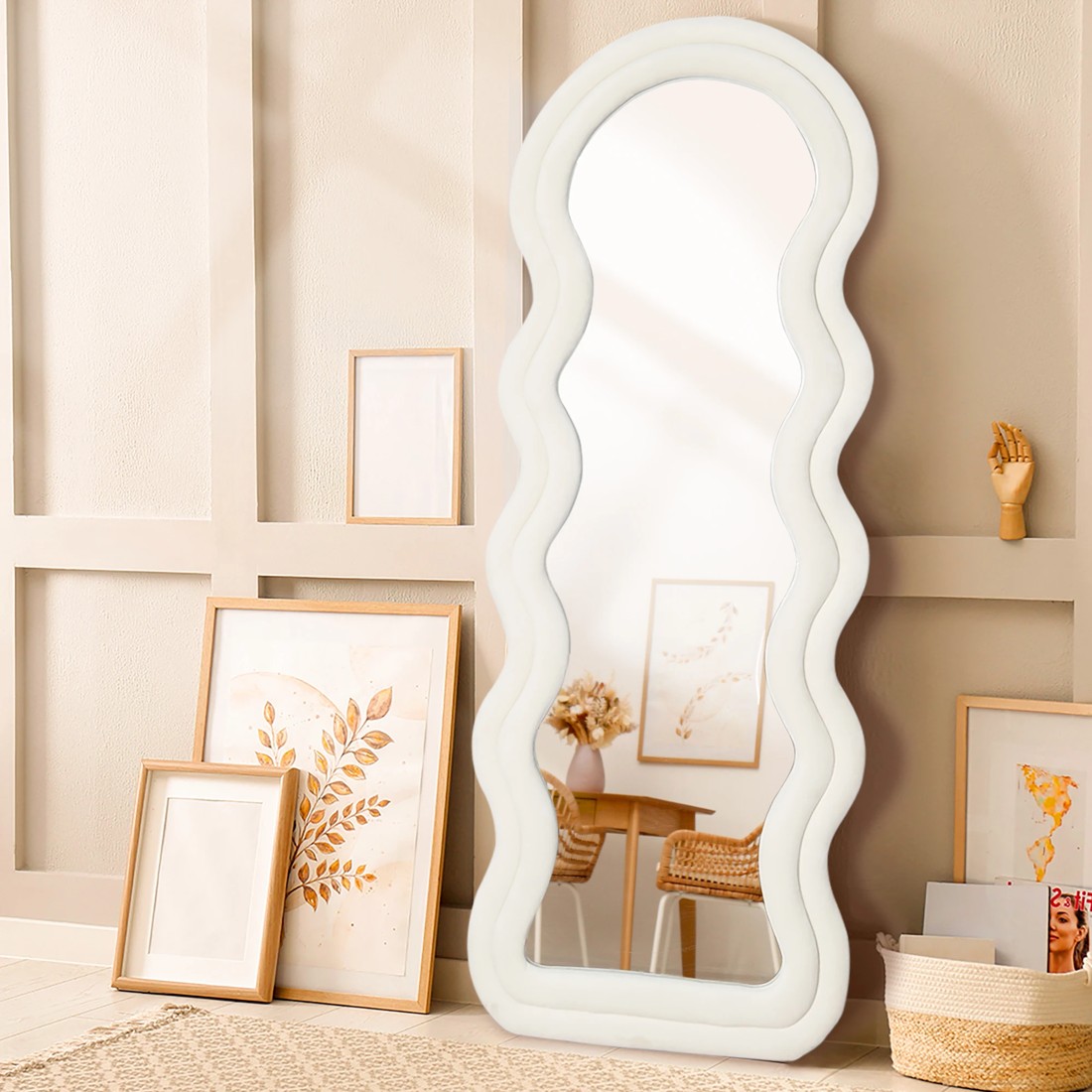 7 Yezi 160x60cm Full Length Floor Mirror - White, 7 of 7