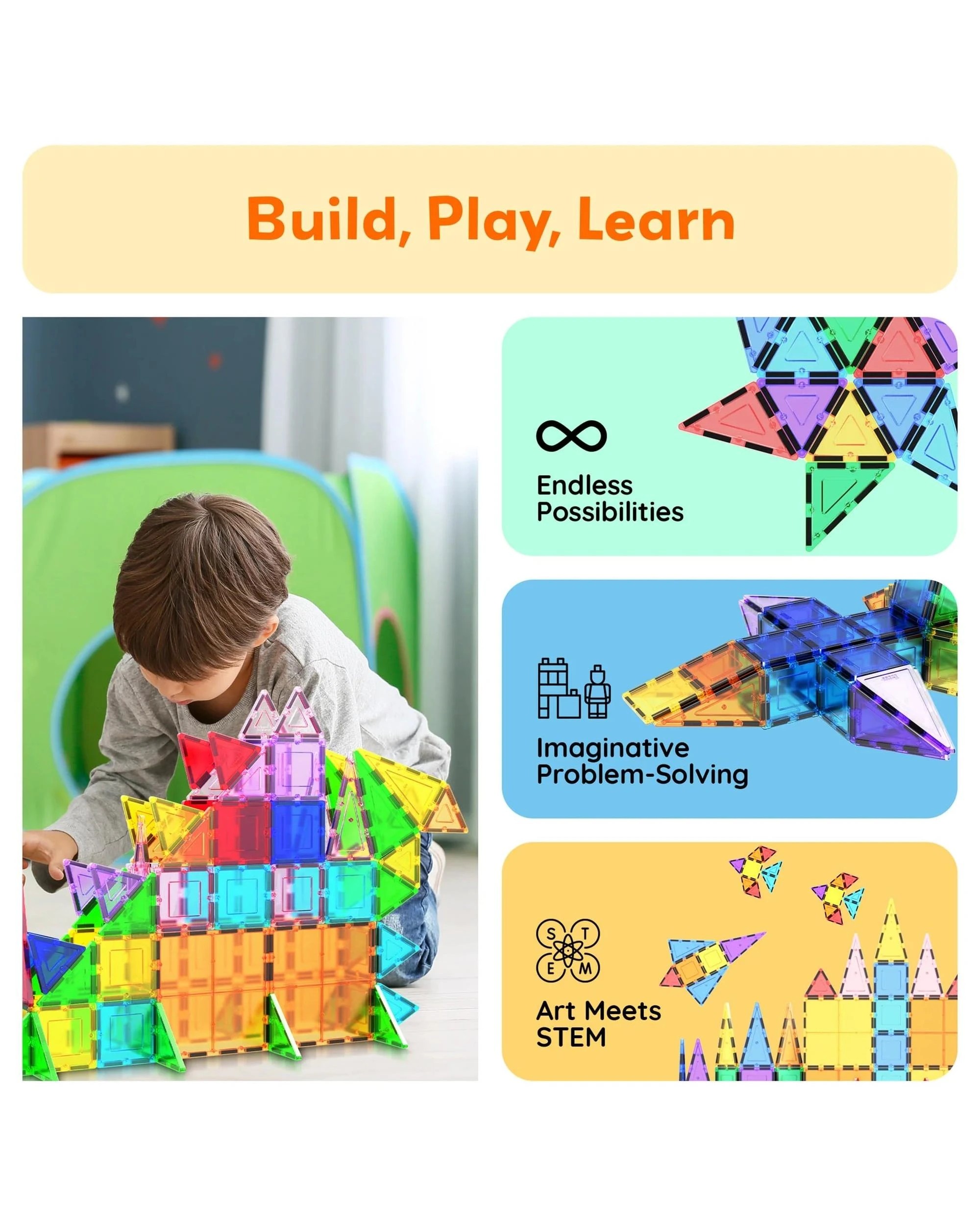 5 PicassoTiles Magnetic Tile Classic Building Set 101 Pieces, 5 of 9
