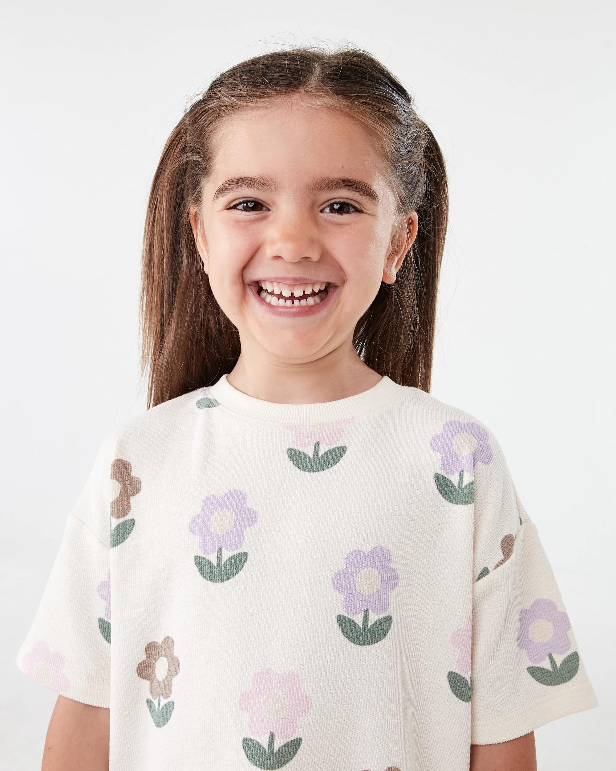 3 Slub Jacquard T-shirt Bge Floral, 3 of 7