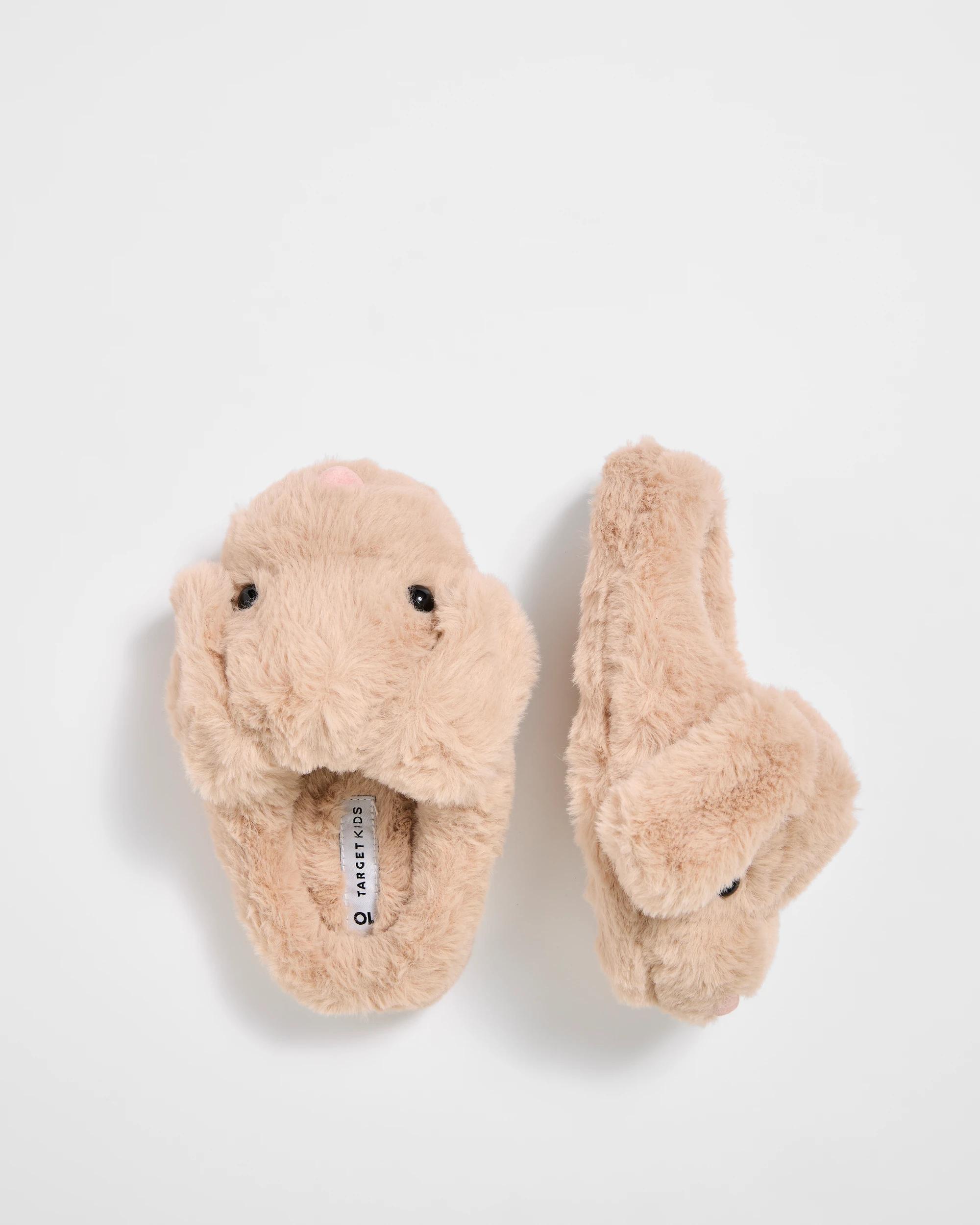 2 Target Kids Novelty Dog Slipper Boots BROWN, 2 of 3