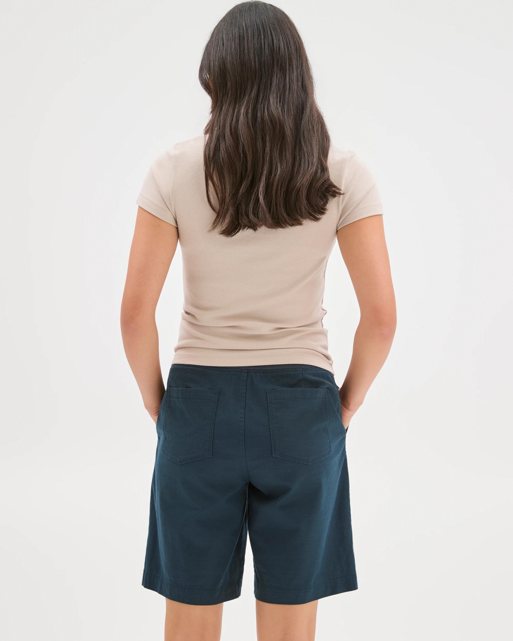 7 Target Woman Australian Cotton Blend Rib Waist Shorts DEEP OCEAN, 7 of 7