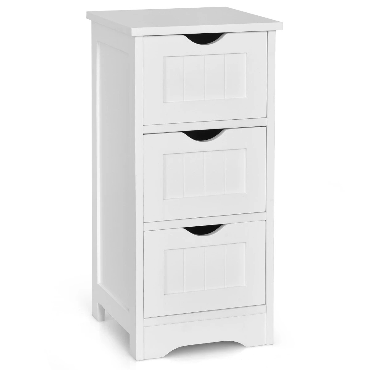 1 Costway 3-Drawers Storage Cabinet Freestanding Beside Table, 1 of 4