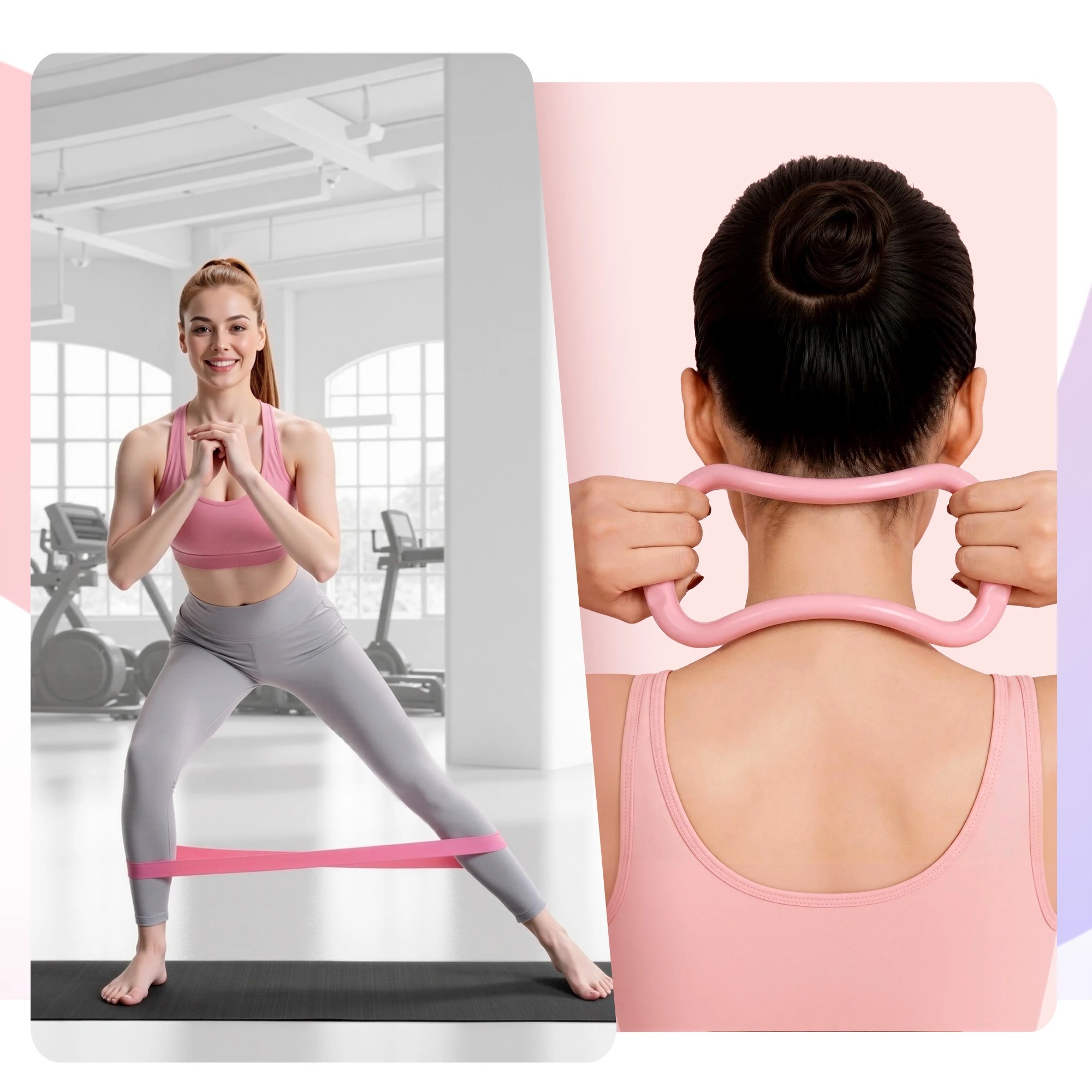 8 Everfit Pilates Ring Set 15Pcs Home Workout Fitness Equipment Yoga Ball Socks Starter Kit - Pink, 8 of 9