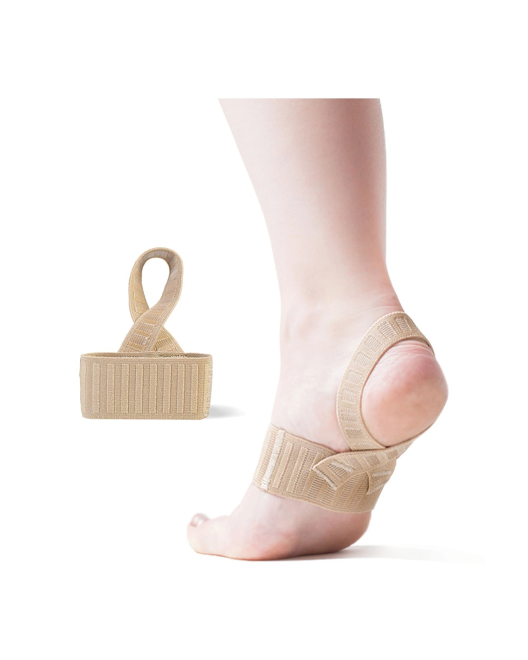 2 Tulis X Brace Plantar Fasciitis Strap Elastic Arch Support With Silicone X-Large - Beige - Beige, 2 of 2