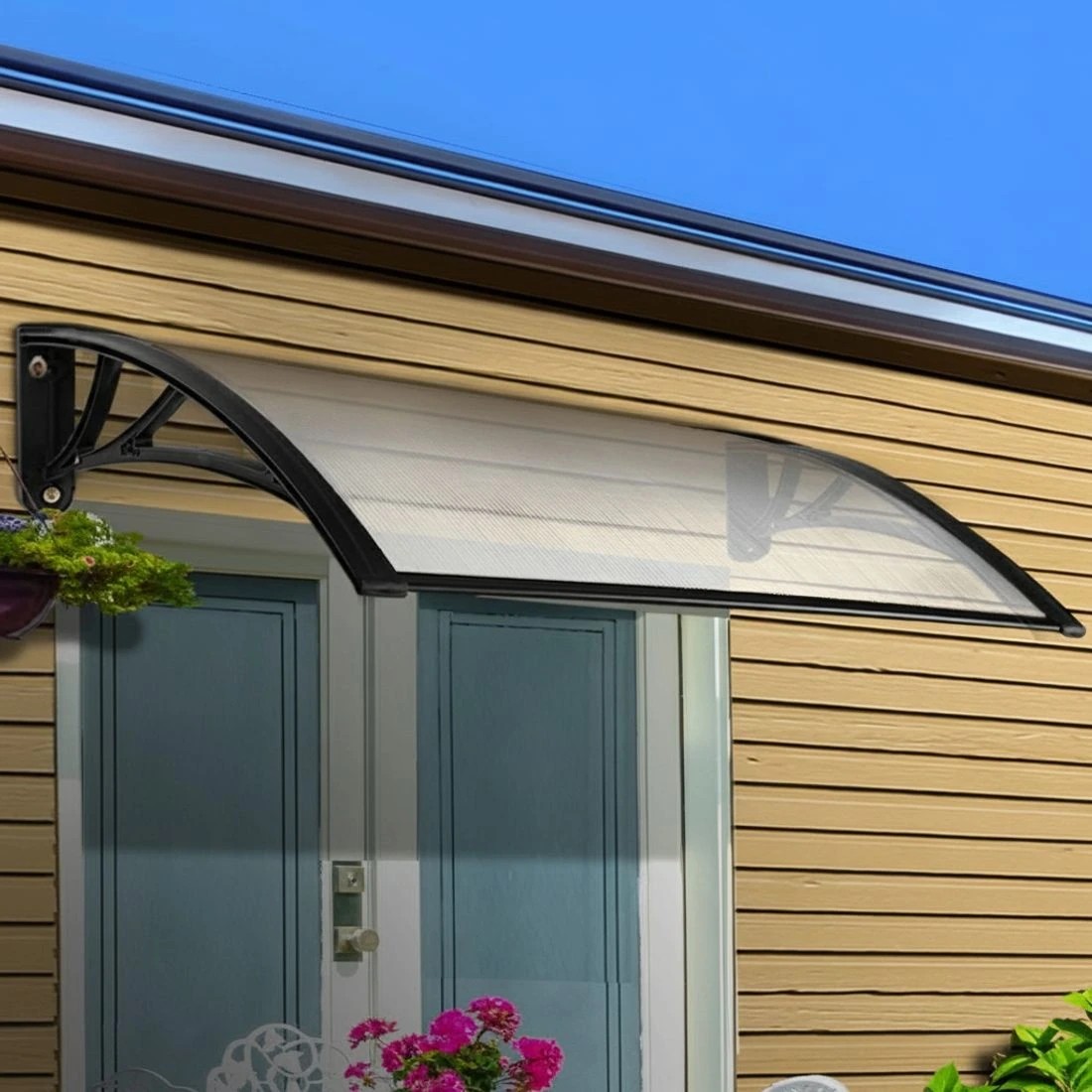 7 Instahut Window Door Awning 1mx1.5m Transparent - Clear, 7 of 7