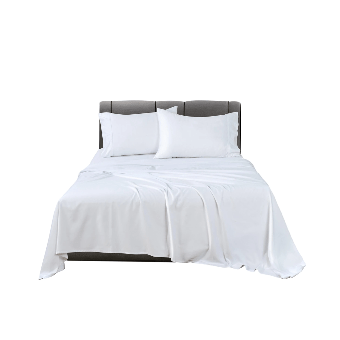 1 Bianca Bedding Rosebank 500TC Bamboo/Cotton Sateen King Sheet Set - Extra Long &amp; Wide Flat - White - White, 1 of 10