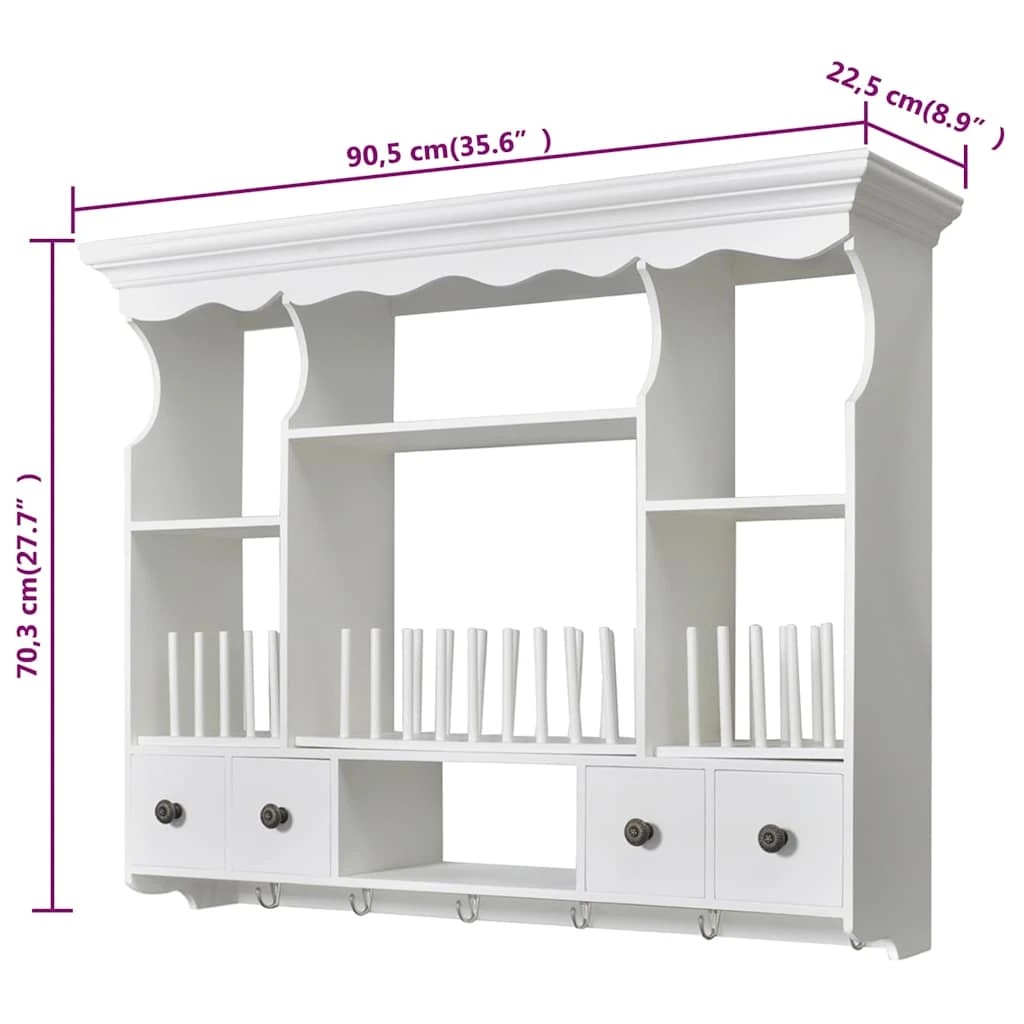 7 Vidaxl Cabinet Wooden Cabinet - White, 7 of 7