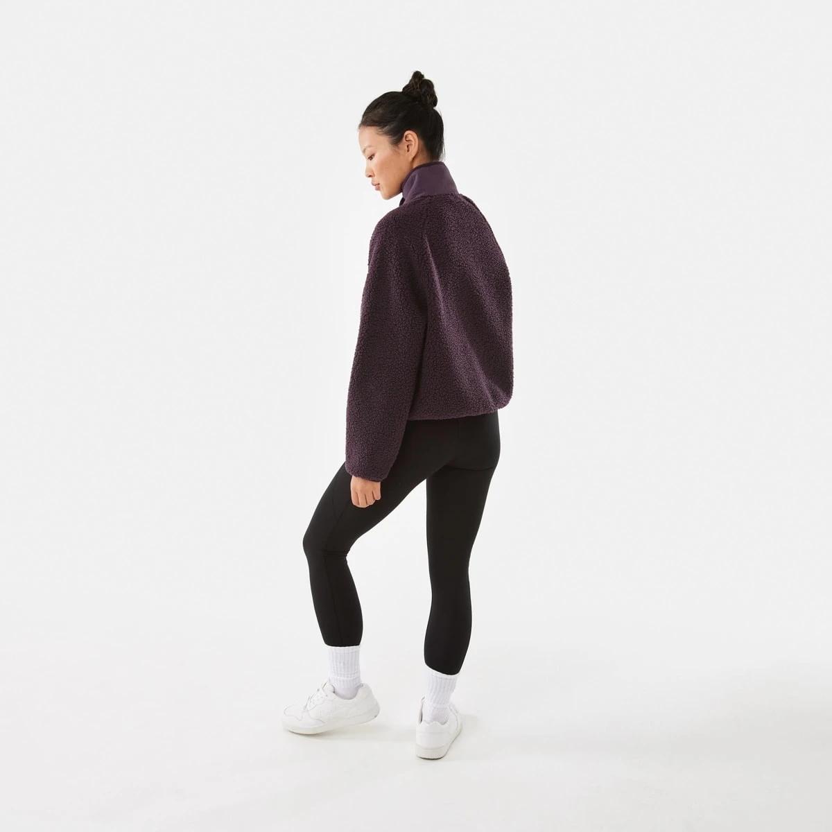 5 Active Womens Sherpa Patch Jacket Pur Raisin, 5 of 8