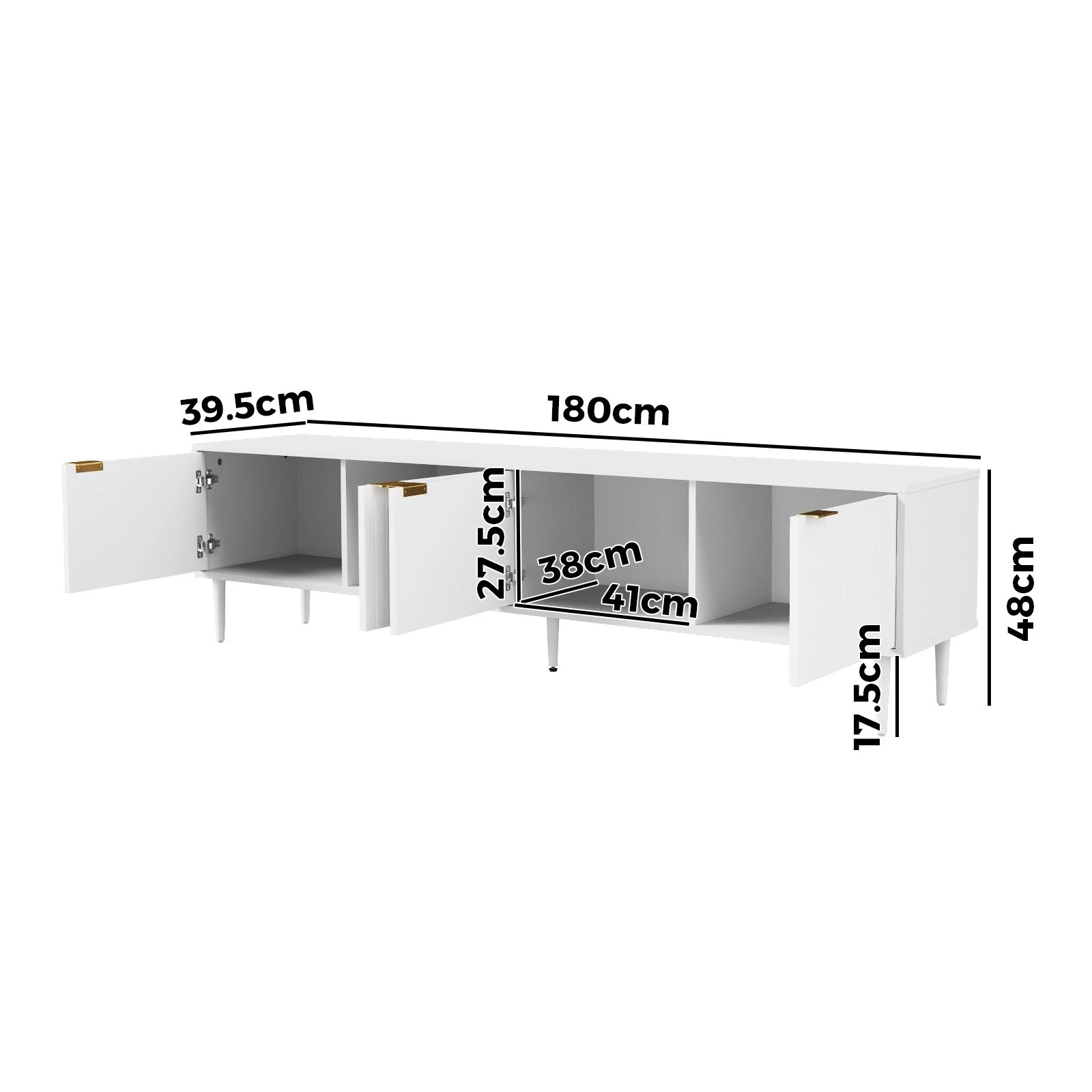 8 Oikiture Tv Cabinet Entertainment Unit Stand 180cm
 - White, 8 of 9
