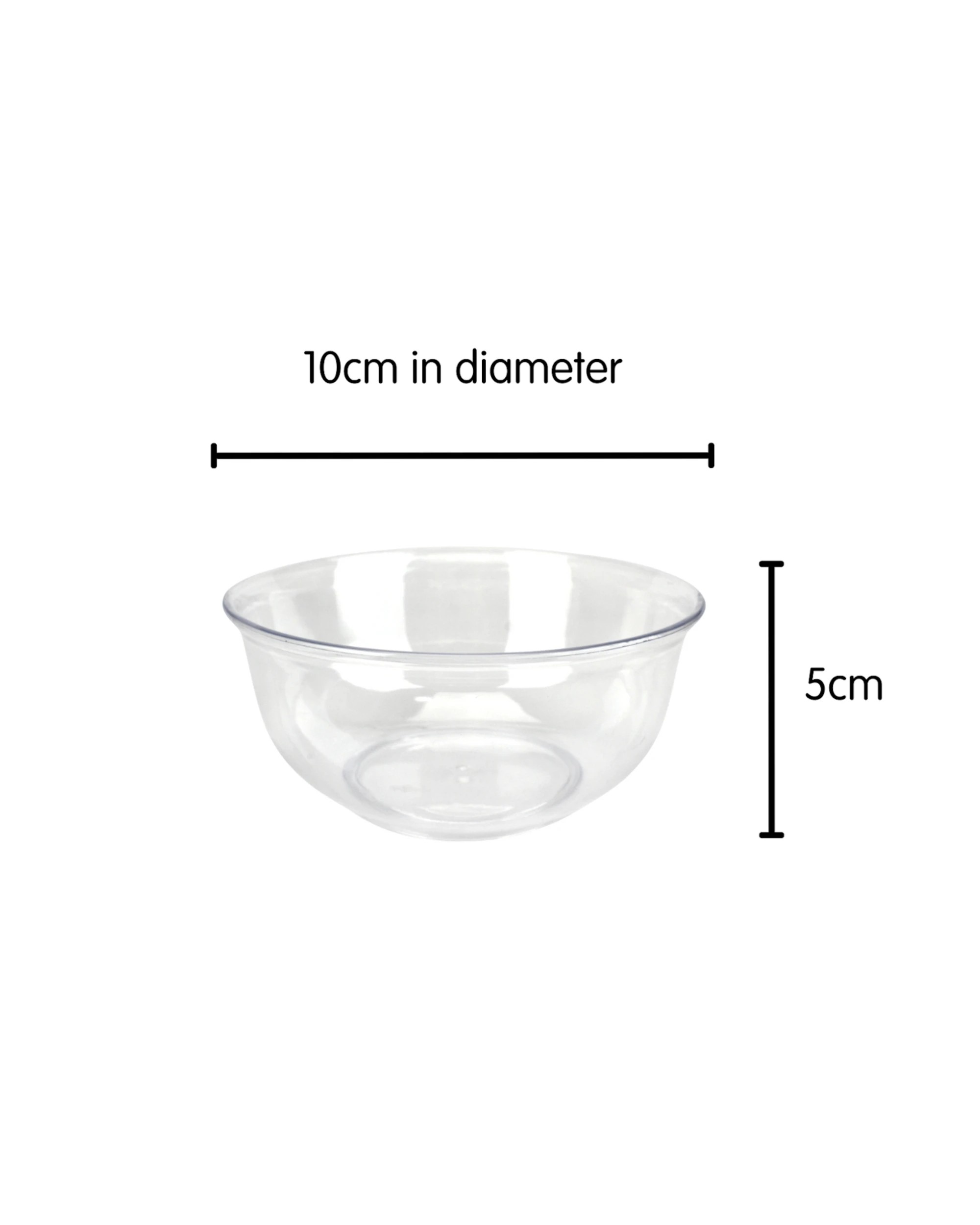 3 Party Maker Round Snack Bowls 10cm Pack of 5 - Clear, 3 of 5