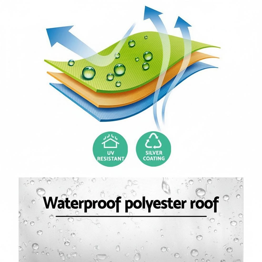 6 Instahut Gazebo Pop Up Marquee 3x3m Wedding Party Outdoor Camping Tent Canopy Shade Mesh Wall - Grey, 6 of 6