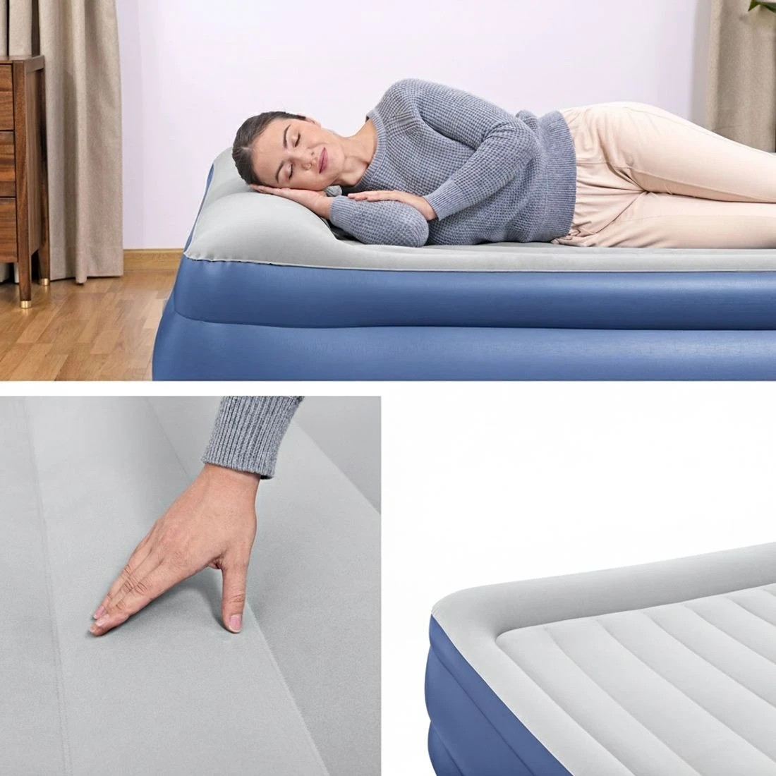 5 Bestway Air Mattress King Inflatable Bed 56cm Airbed - King Bed - Blue, 5 of 7