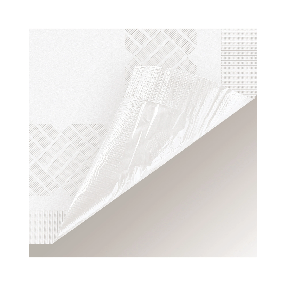 2 Unique White Rectangular Tissue Tablecloth with Plastic Lining, 2 of 3