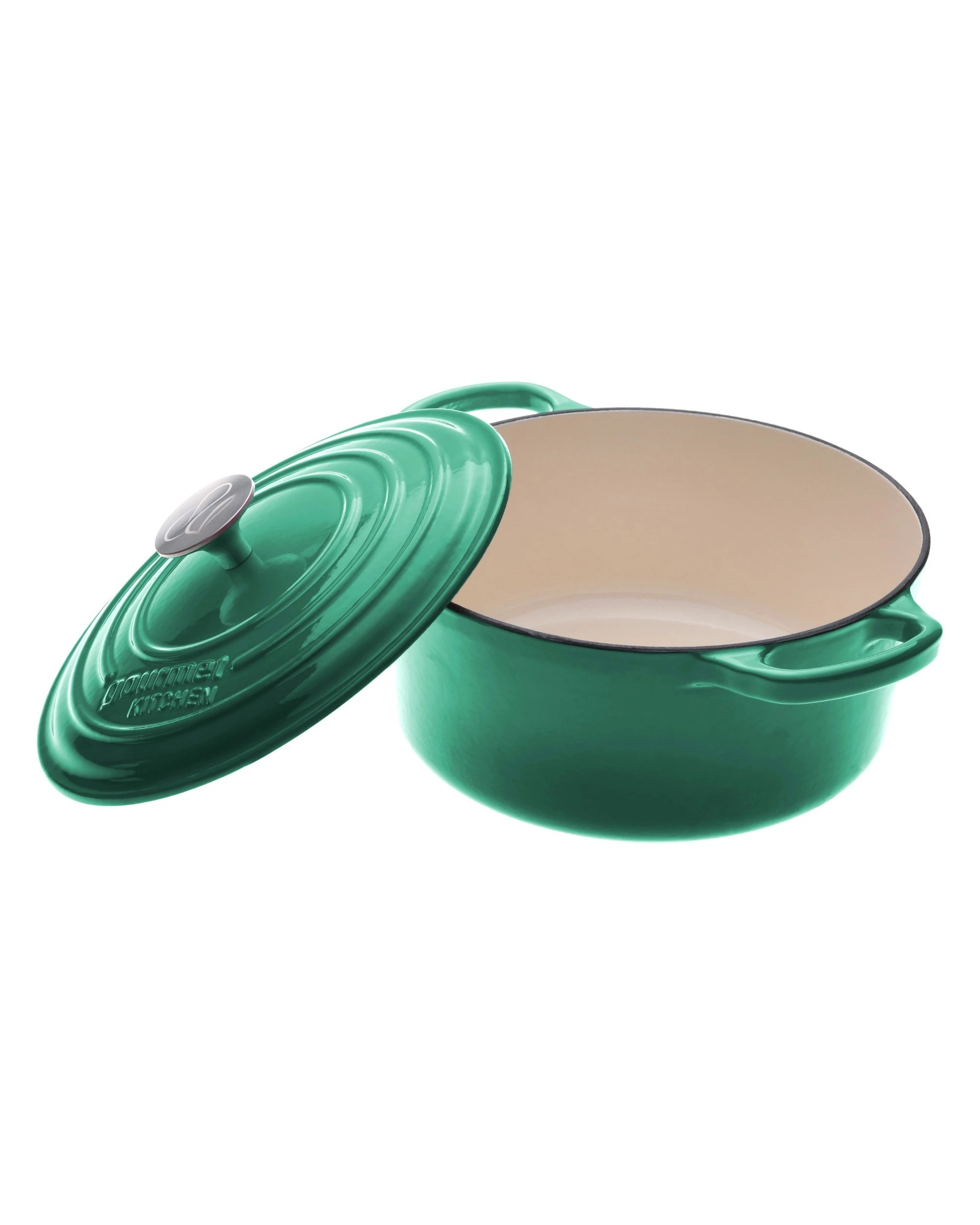 3 Gourmet Kitchen Enamelled Cast Iron Casserole 24cm - Eden Green, 3 of 9