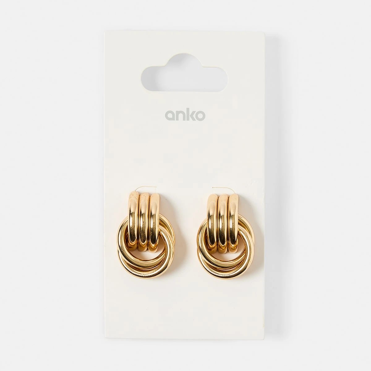 5 Mini Round Doorknocker Earrings - Gold Tone, 5 of 5