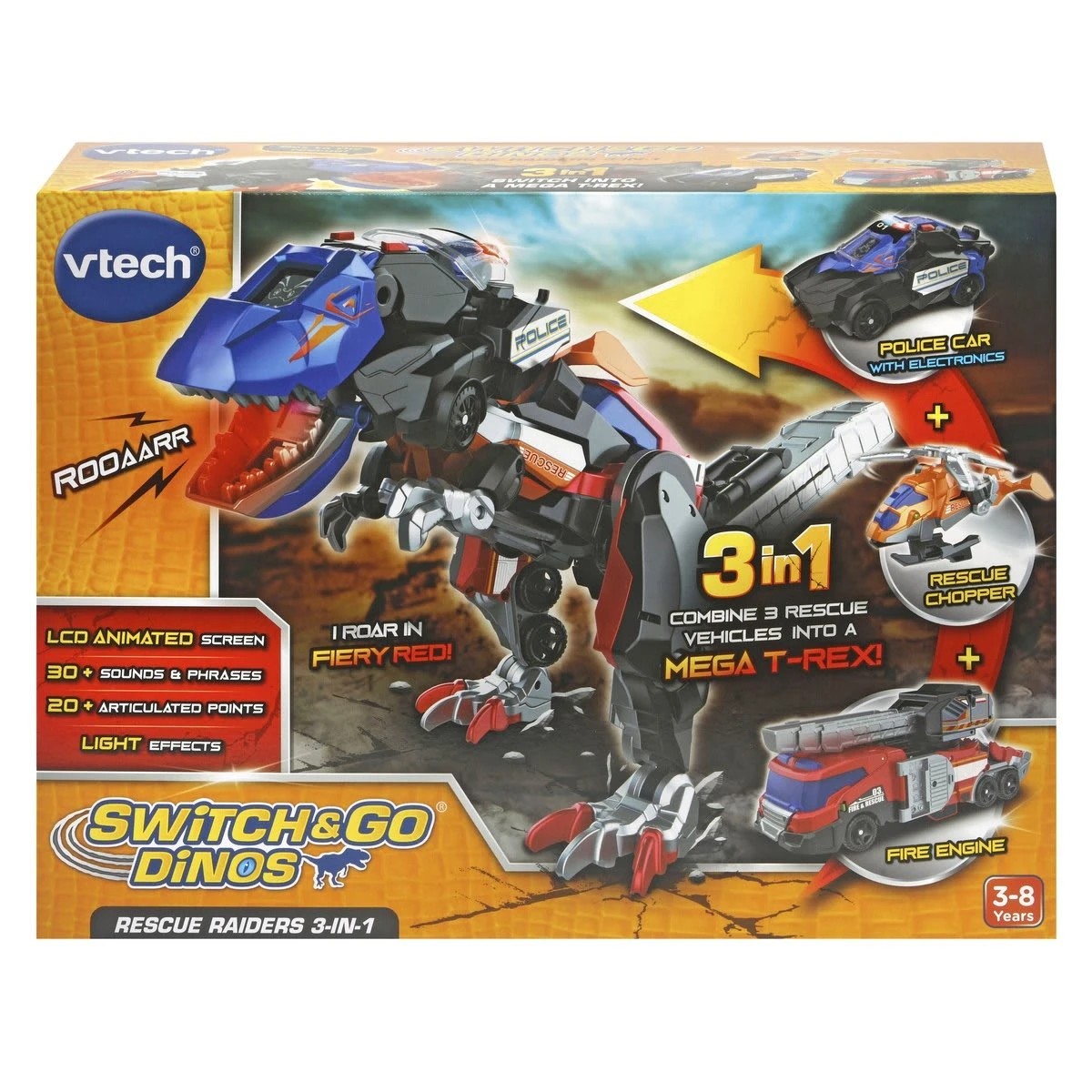 1 VTech Switch and Go Dinos 3-in-1 Rescue Raiders, 1 of 9