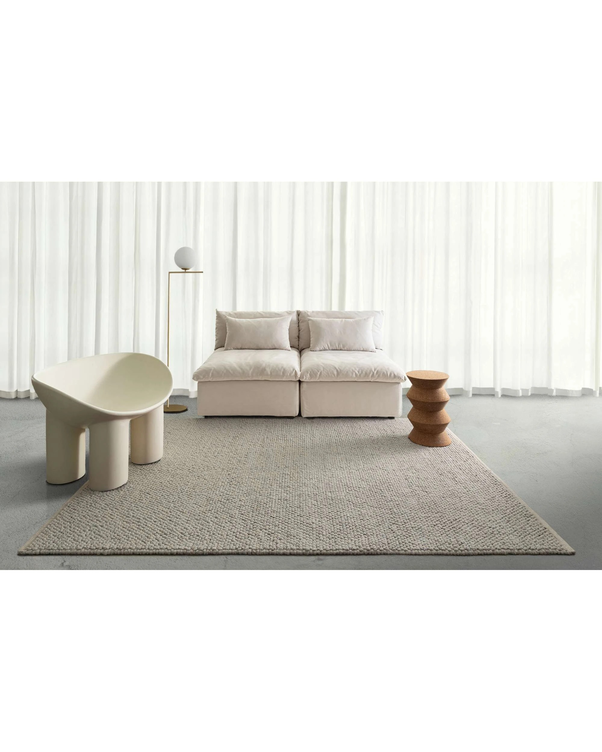 2 Loopsie Marfa Pebble Loop Wool Rug-230cm x 160cm - Silver, 2 of 7