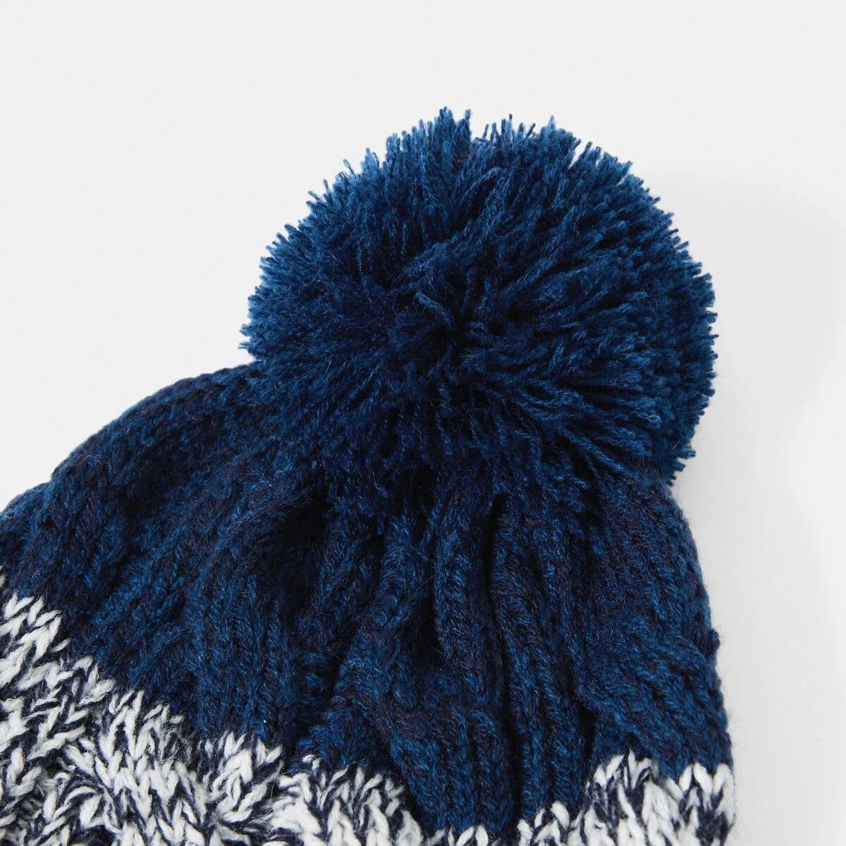 3 Cable Block Beanie Red Stripe, 3 of 3