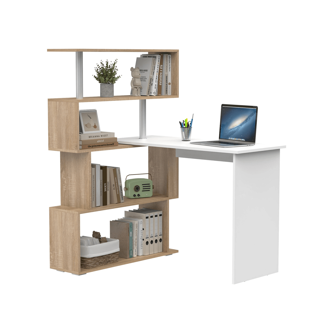 1 Advwin Computer Desk 180° Rotatable Corner Shelf, 1 of 8